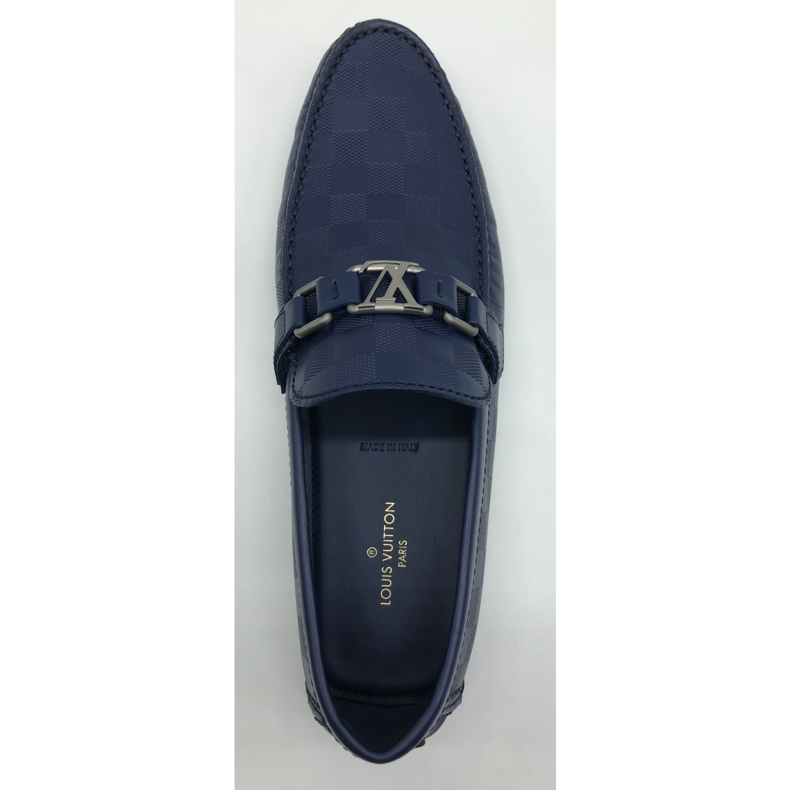 Louis Vuitton Navy Blue Logo Loafers – Savonches