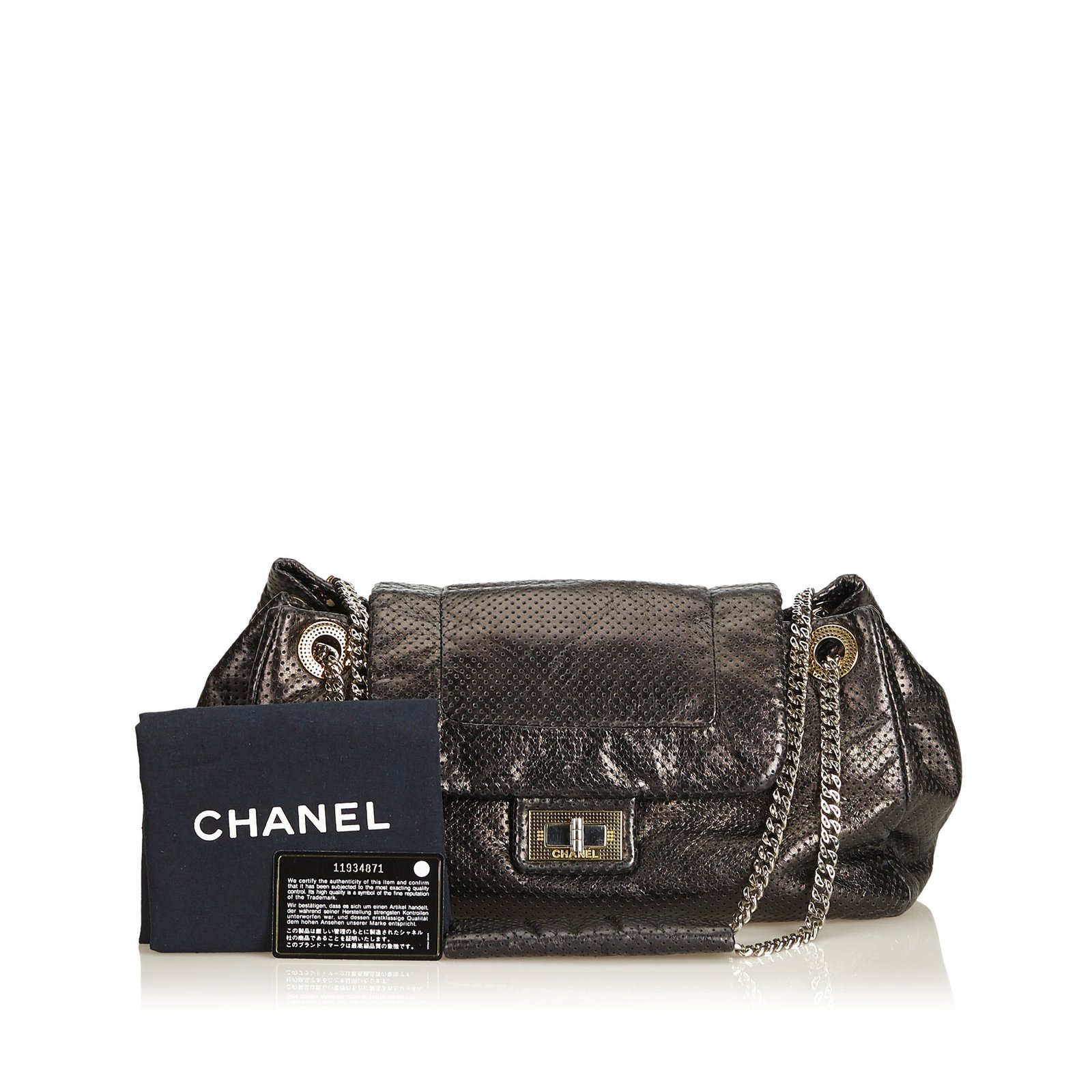 Chanel Gold, Metallic Perforated Drill Accordion Flap Bag