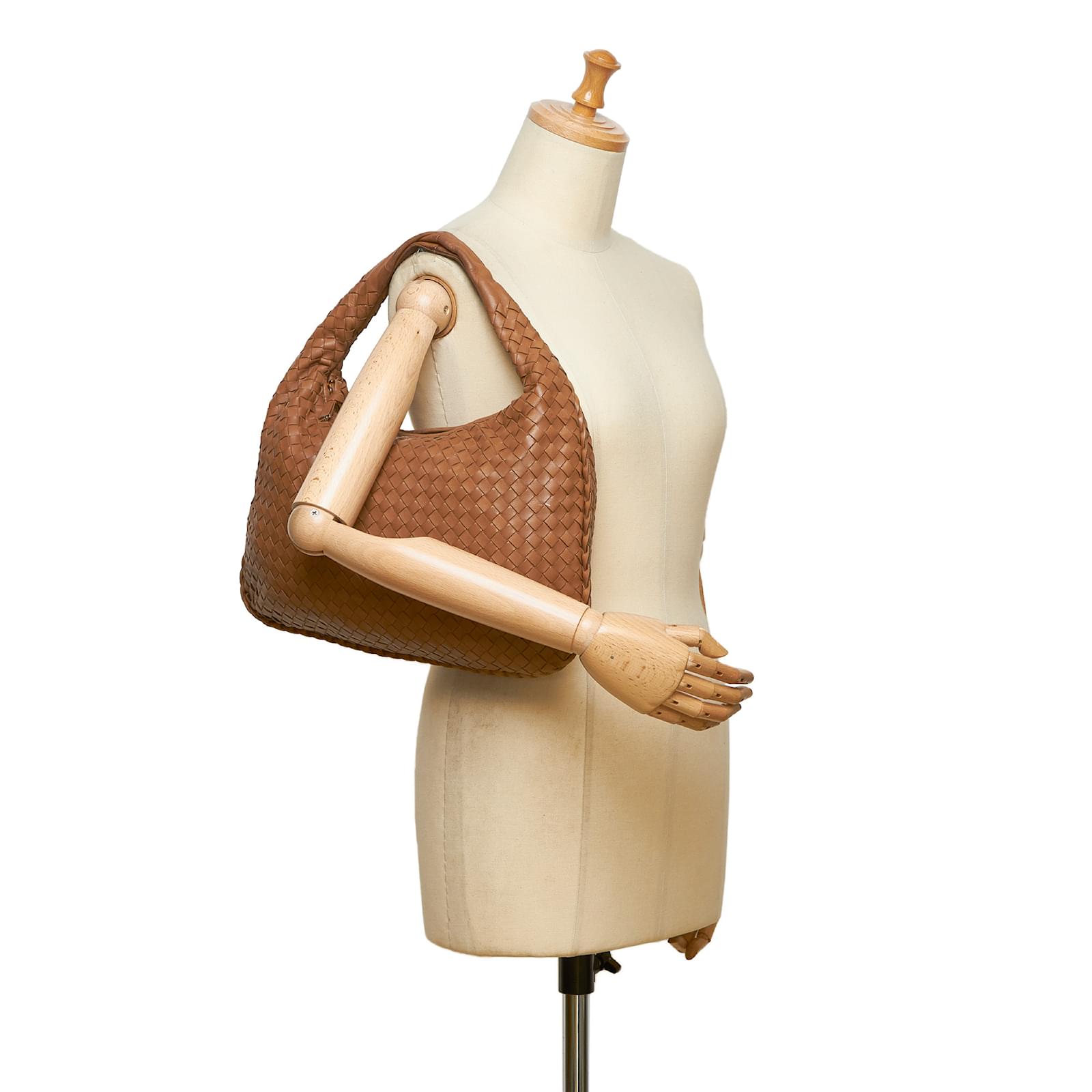 Bottega Veneta Braided Hobo Bag Brown Leather Joli Closet