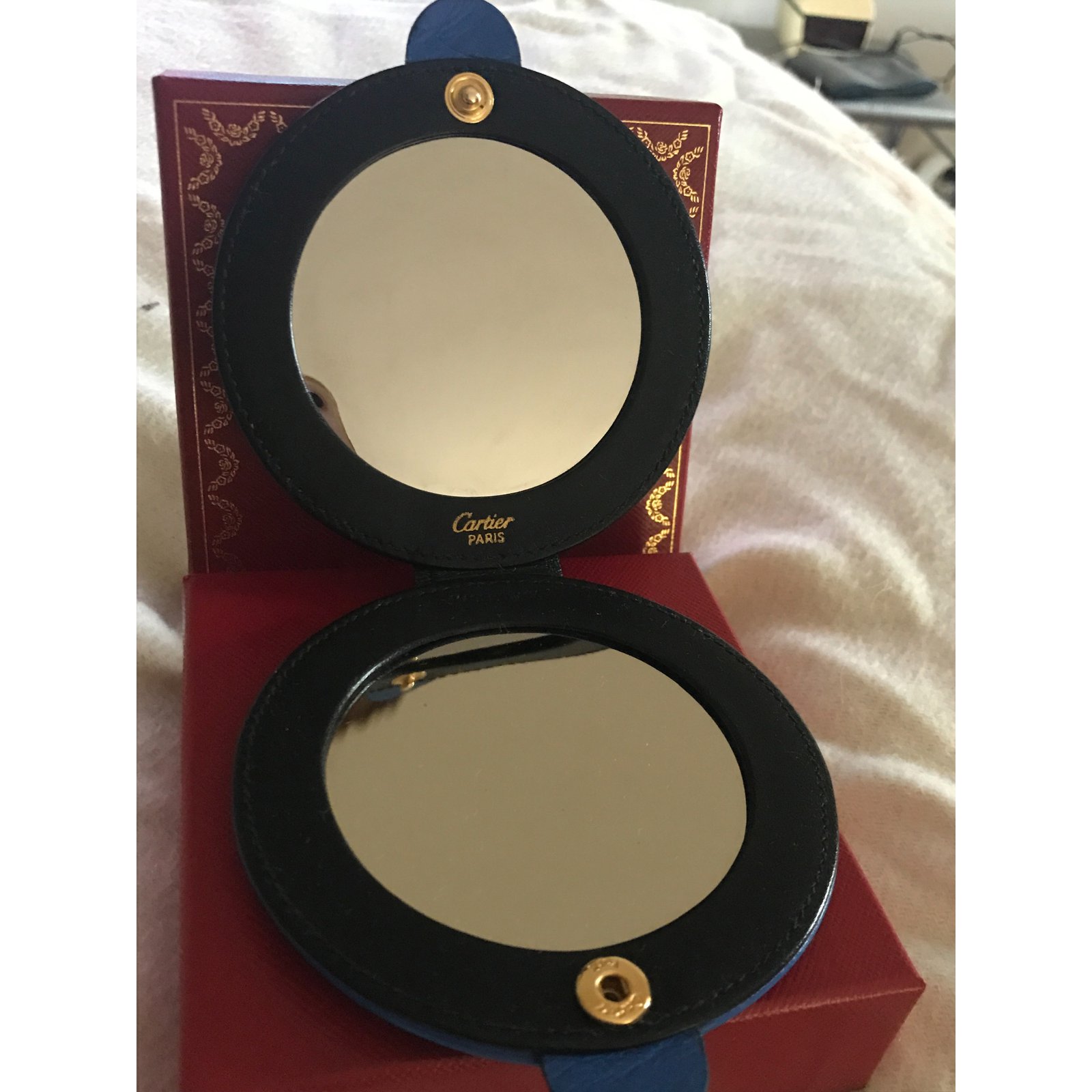 cartier leather mirror