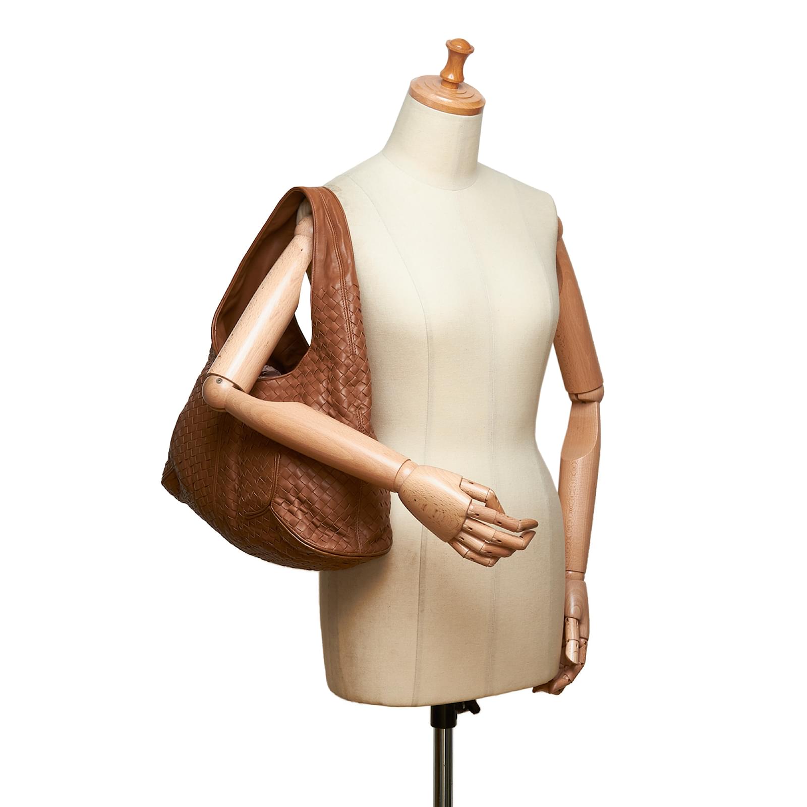 Bottega Veneta Braided Leather Hobo Bag Brown Joli Closet