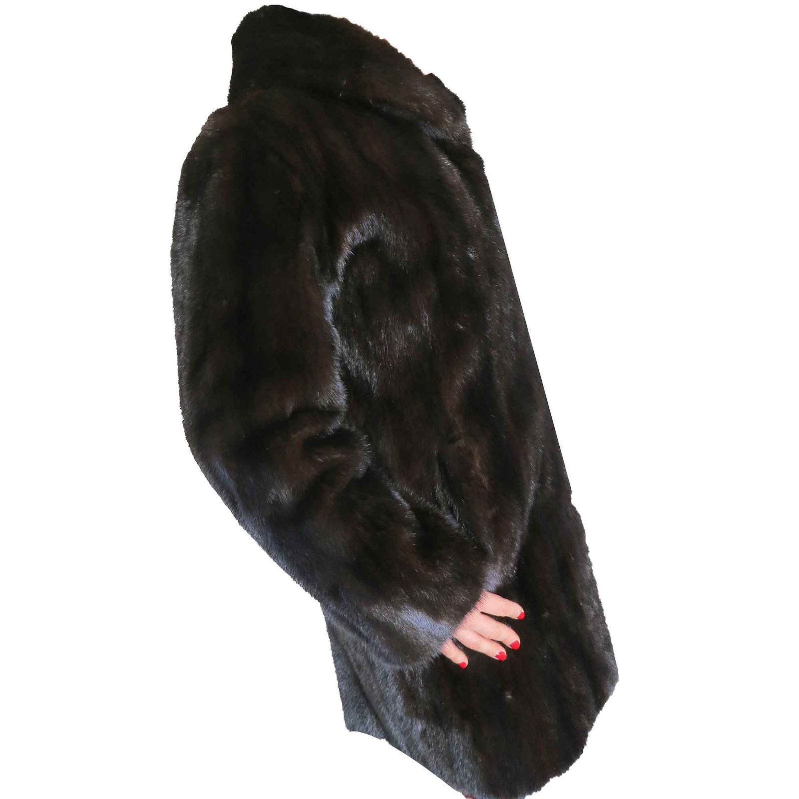Manteau En Fourrure Vison Neuf, Marron Foncé - Marque DIANA, Taille S, Doublure Viscose - Neuf Sans étiquette