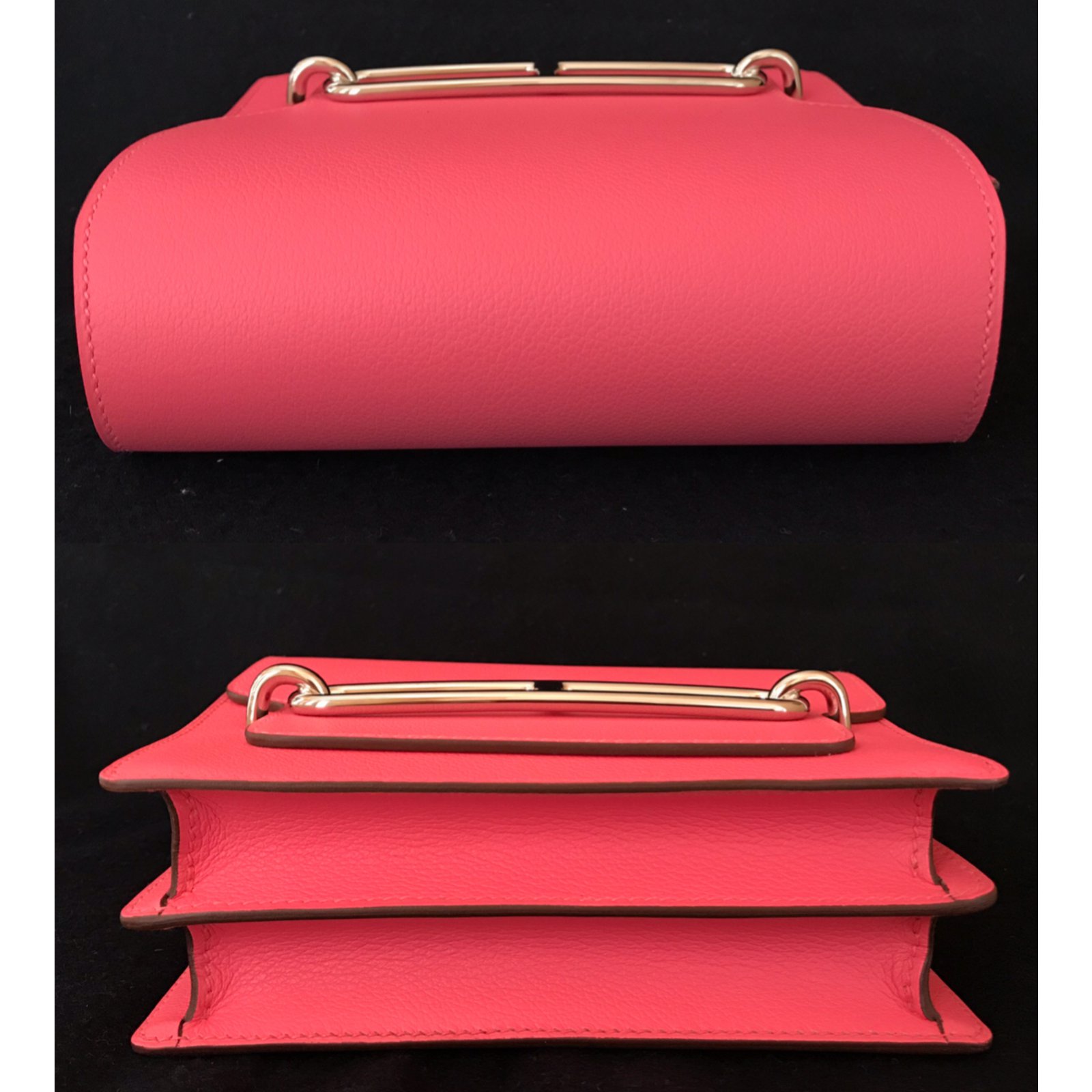 Hermes Roulis Slim Wallet Bi-Color Rouge H/Rose Azalee Evercolor Palladium  Hardware
