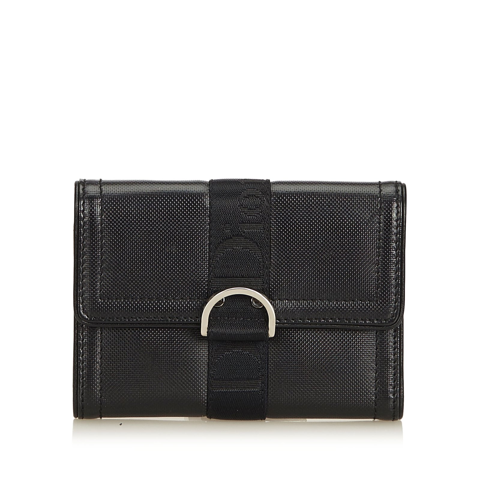 Dior PVC Small Wallet Black Plastic Cloth ref.91325 - Joli Closet