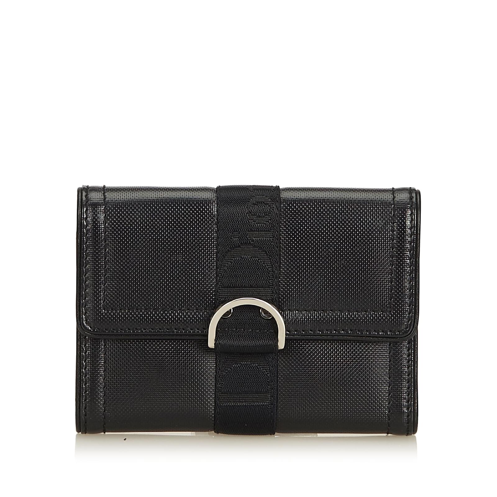 Dior PVC Small Wallet Black Plastic Cloth ref.91325 Joli Closet