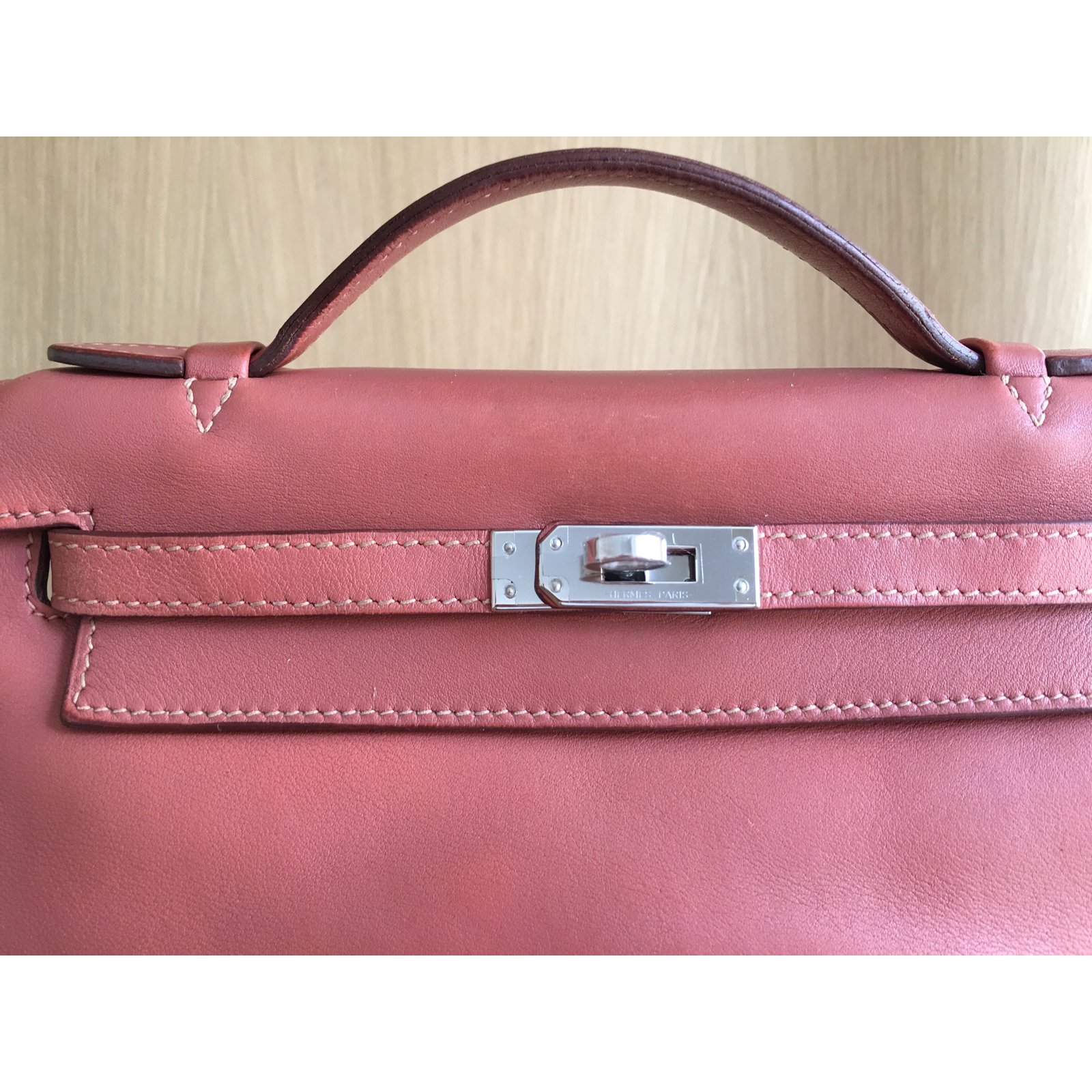 Hermès Kelly pouch Pink Leather ref.820929 - Joli Closet