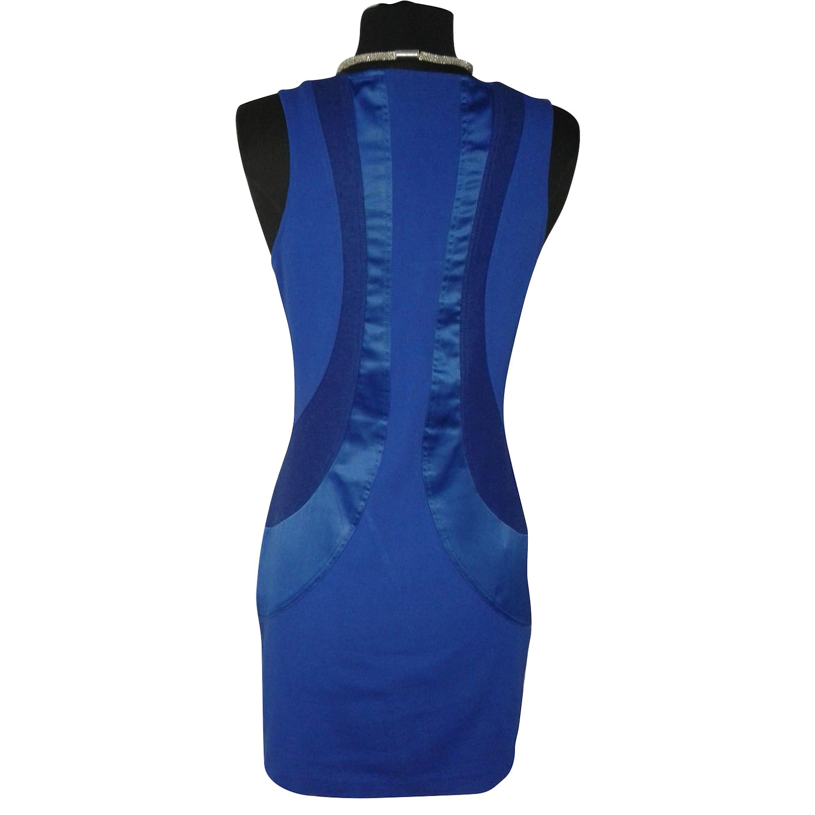 blue silk bodycon dress
