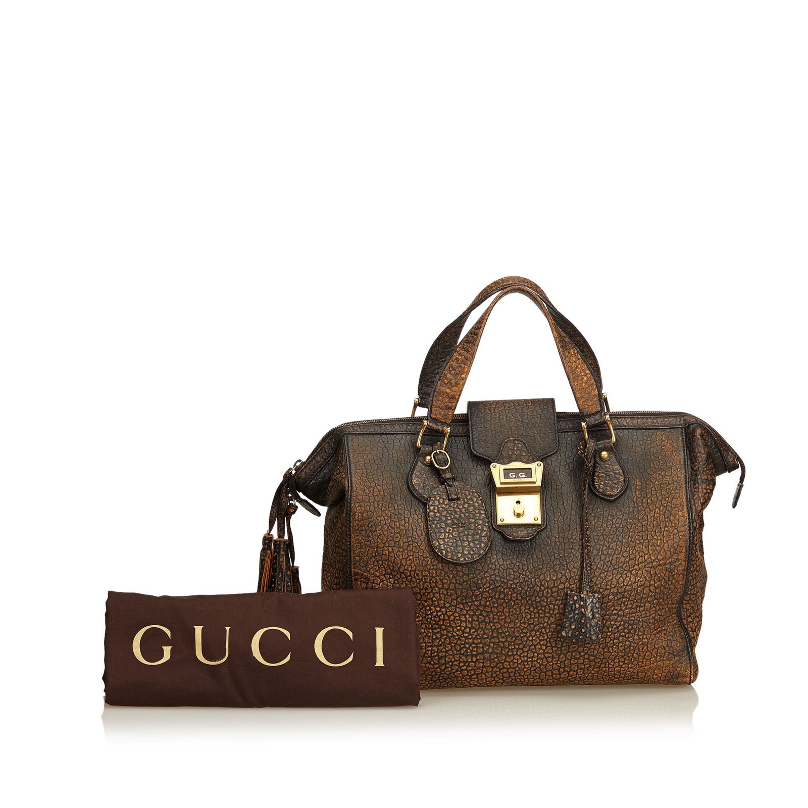gucci embossed leather bag