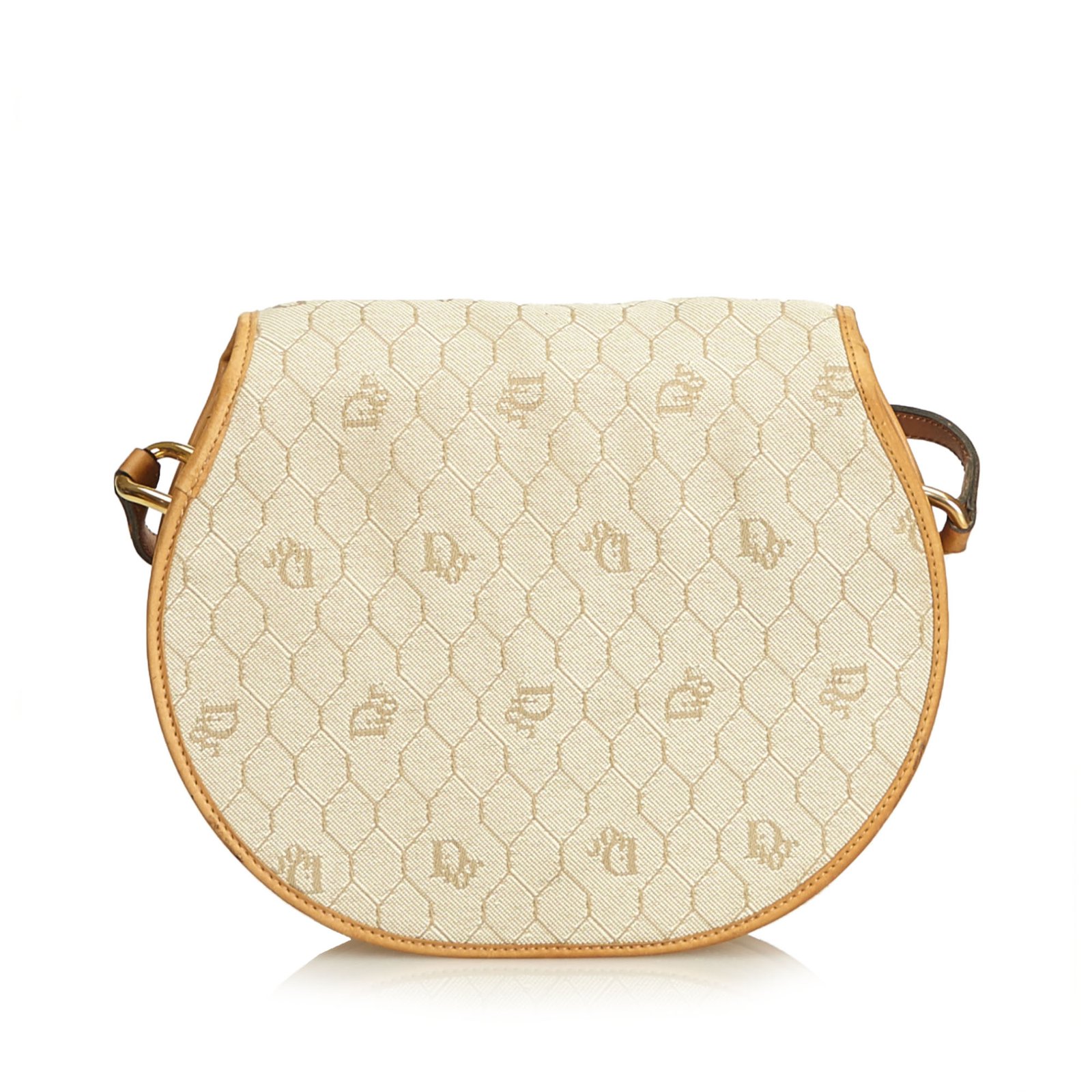 Dior Honeycomb Coated Canvas Crossbody Bag Brown White Cream Light ...