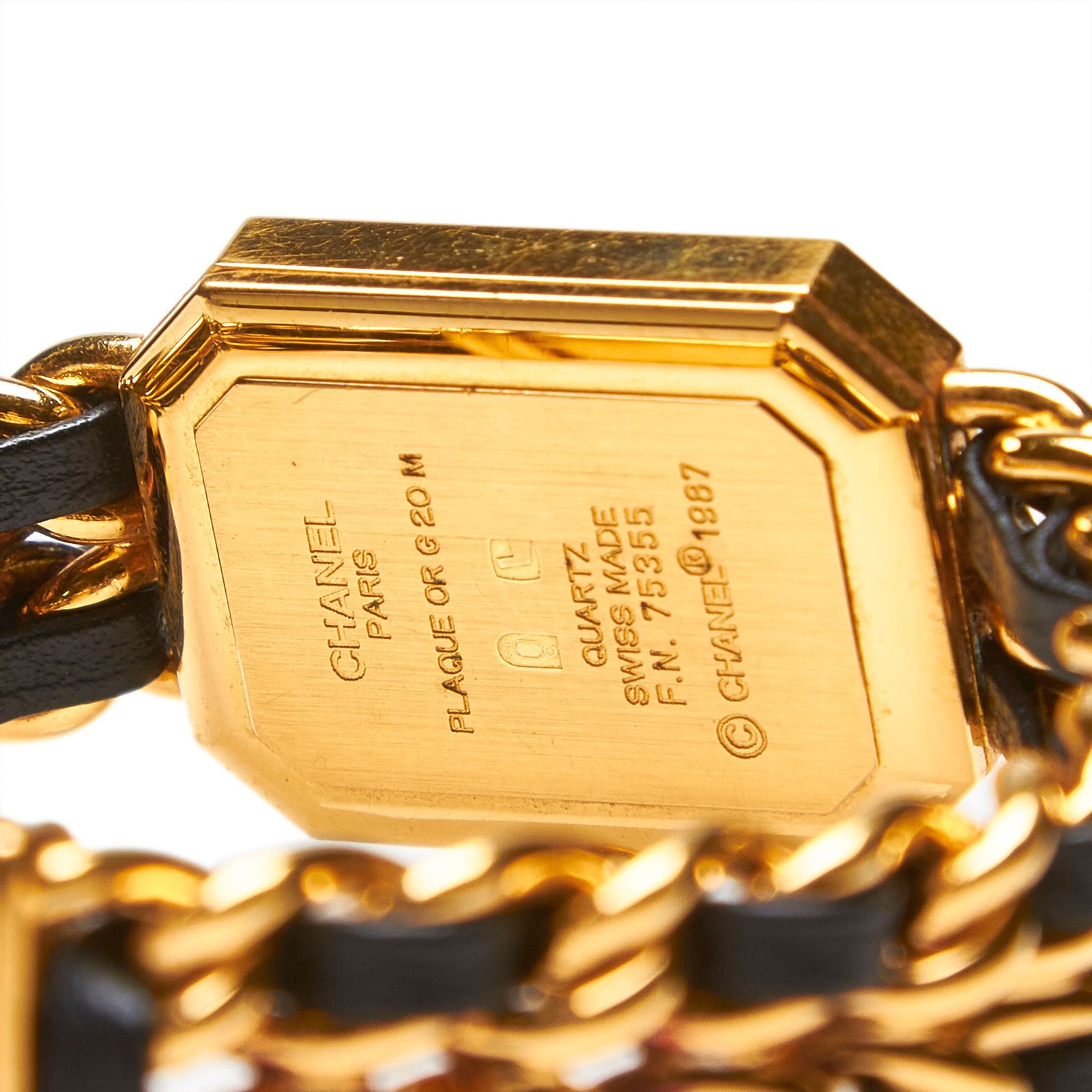 Première Chanel Premiere Watch Chain Black Golden Leather Metal ref.93174 -  Joli Closet