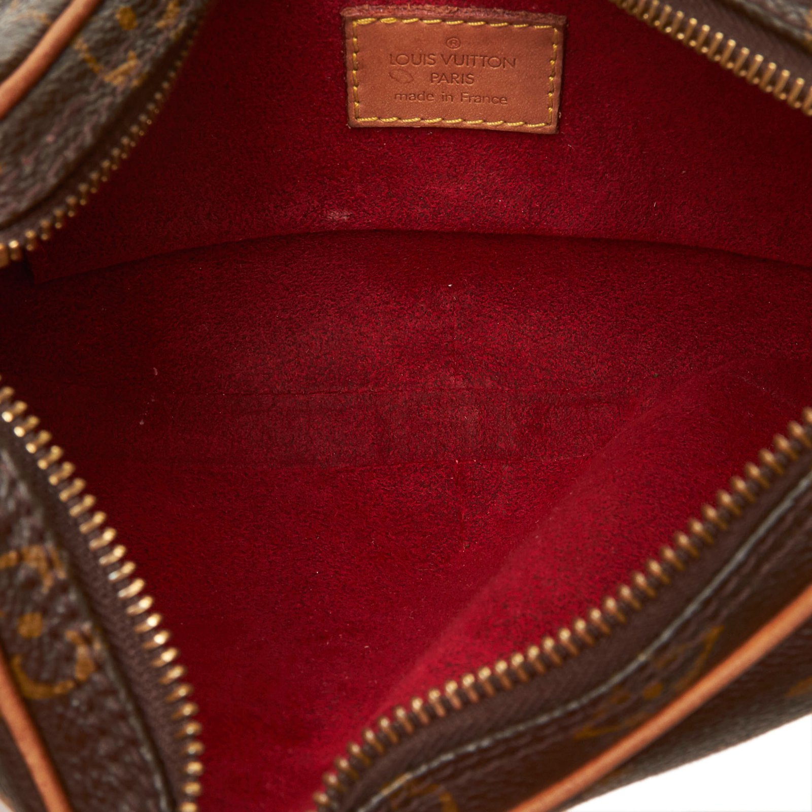 Louis Vuitton Monogram Croissant MM Brown Leather Cloth ref.94709