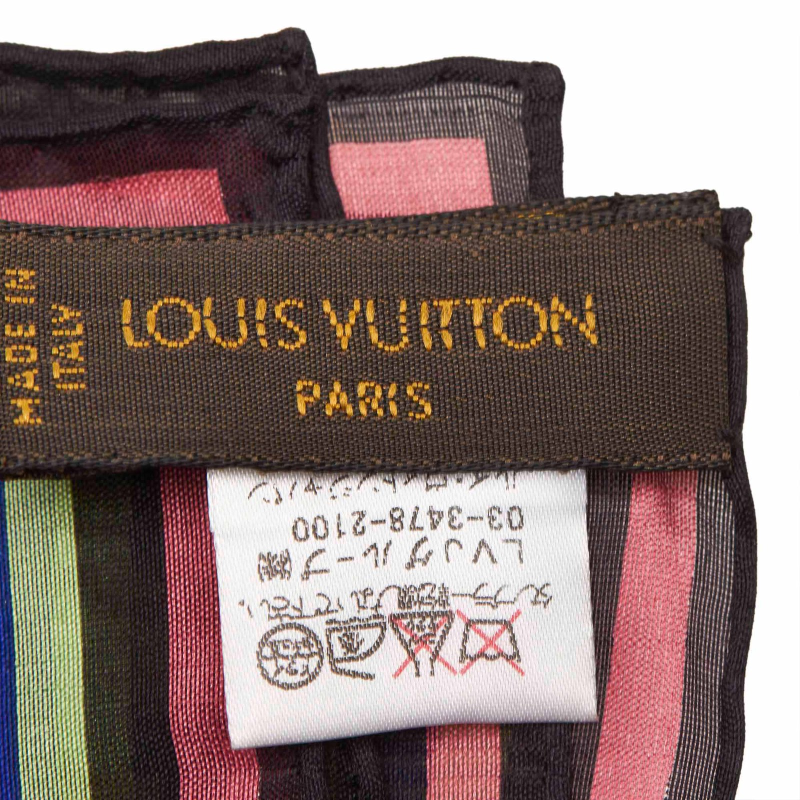 Louis Vuitton Monogram Mini Silk Scarf Black Multiple colors Cloth