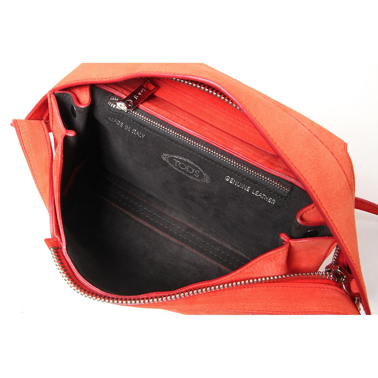 Autre Marque Sac à main en daim Suede Cuir Orange ref.99254 Joli Closet