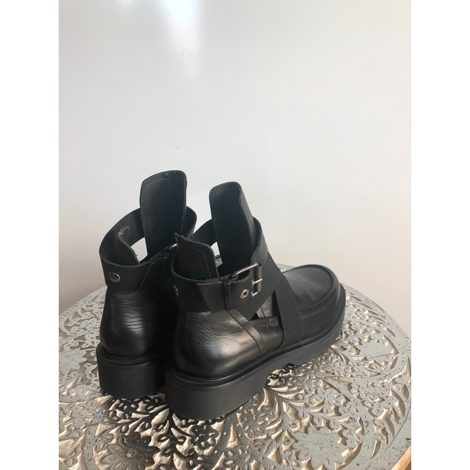 zara bottines blanches