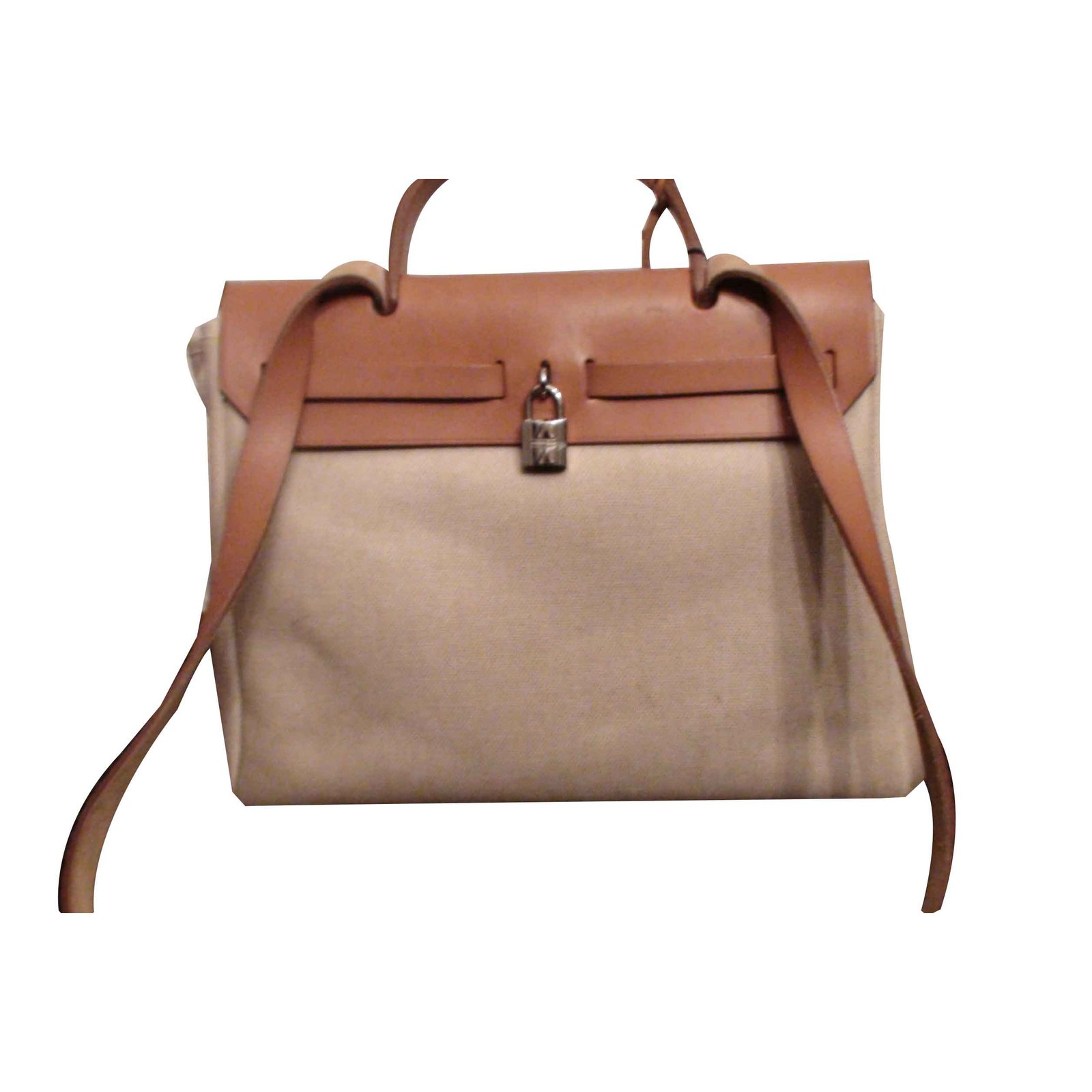 Herbag cloth handbag Hermès Beige in Cloth - 26203999