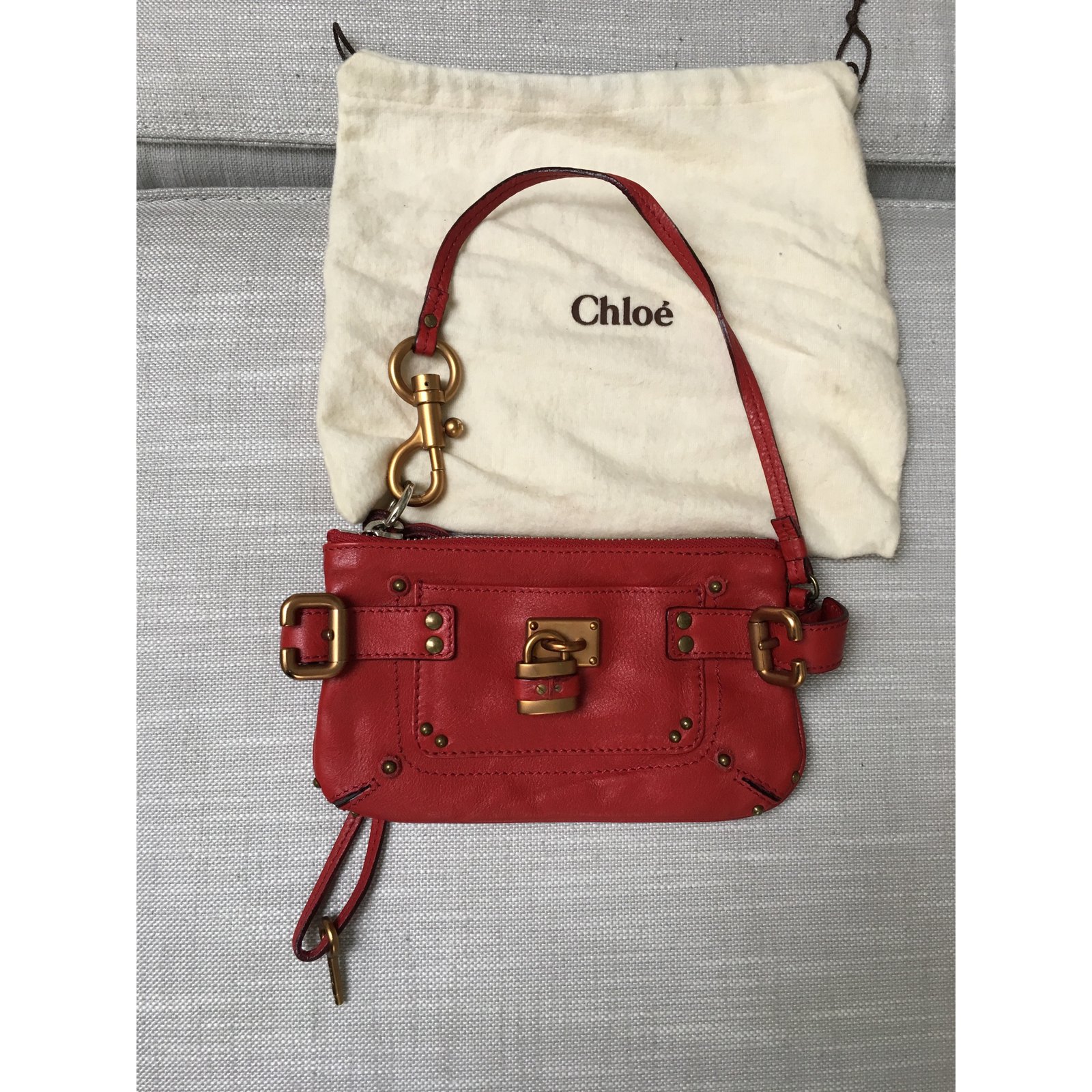Chloé paddington Red Leather ref.100985 - Joli Closet
