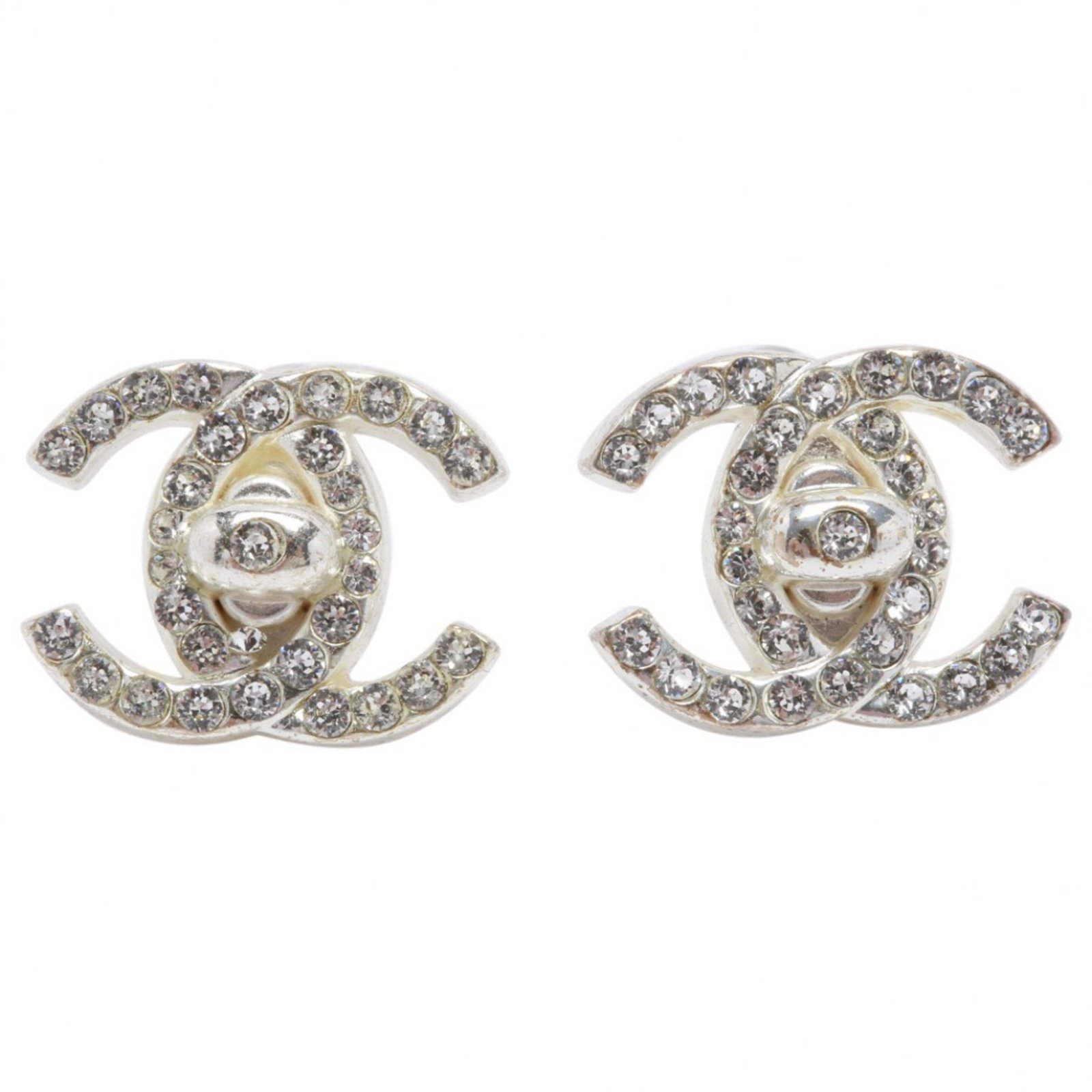 Chanel CC SILVER RHINESTONE Silvery Metal ref.101195 - Joli Closet