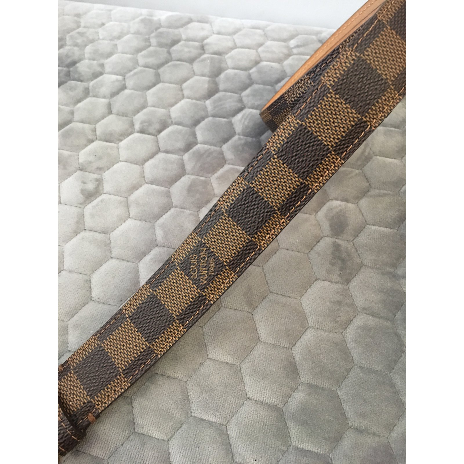 Louis Vuitton Checker belt Brown Leather ref.101794 - Joli Closet