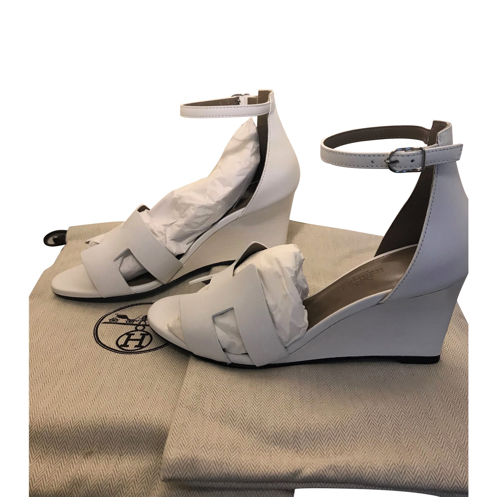 Herm s Hermes  Legend sandal  Sandals  Leather White ref 