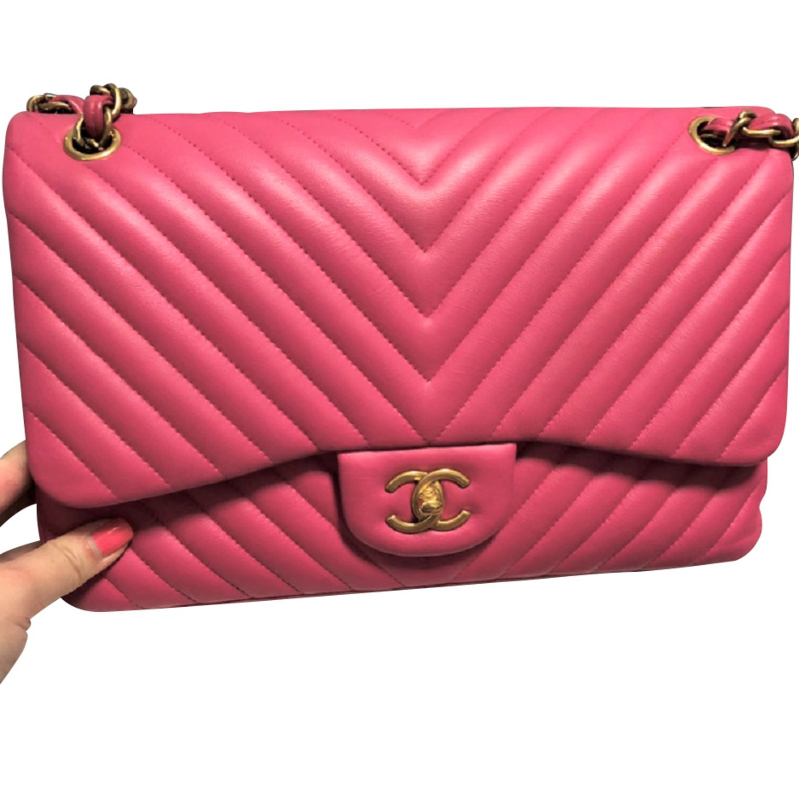 Chanel Sac à Rabat Pink Leather ref.752954 - Joli Closet