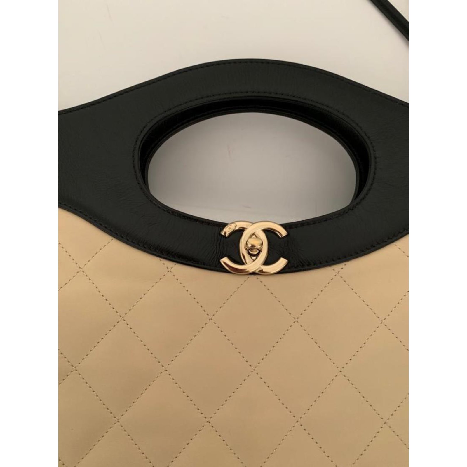 Chanel 31 large shopping bag , Shiny crumpled calfskin & gold-tone metal,  black — Fashion | CHANEL