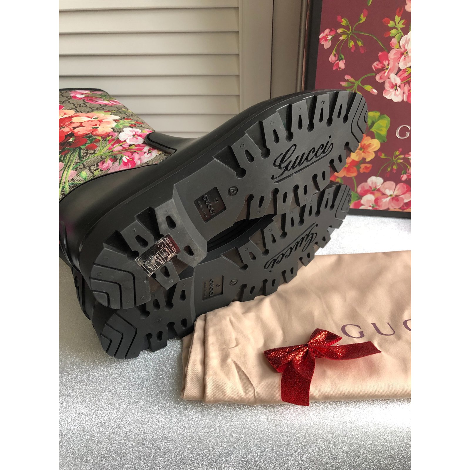 Gucci on sale floral boots