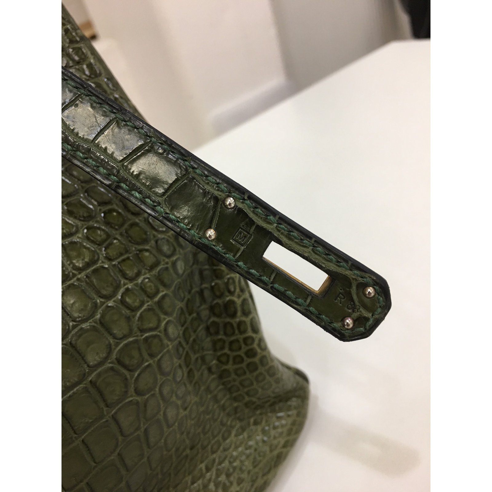 Hermès Birkin Bag 35 Croco Leather in Vert Veronese Green Exotic leather  ref.102567 - Joli Closet