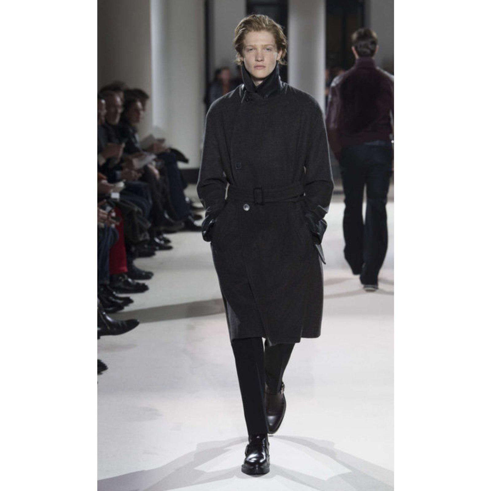 Manteaux homme Hermès Sublime manteau Hermès Couture laine Manteaux homme Hermès Caban Laine Noir ref.49659 Joli Closet