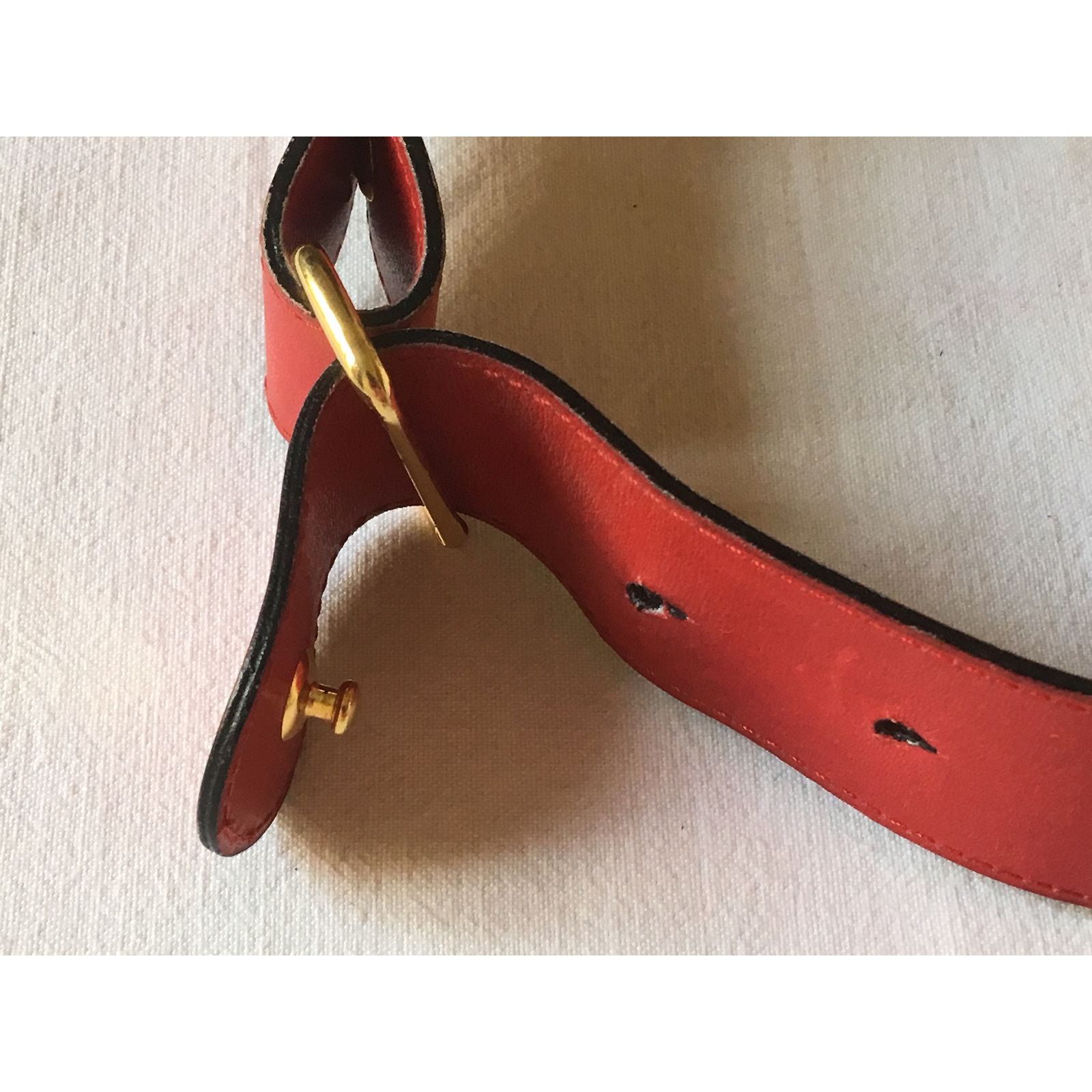 Ceinture Vintage Karl Lagerfeld En Métal Doré - Taille XL - Occasion Bon état
