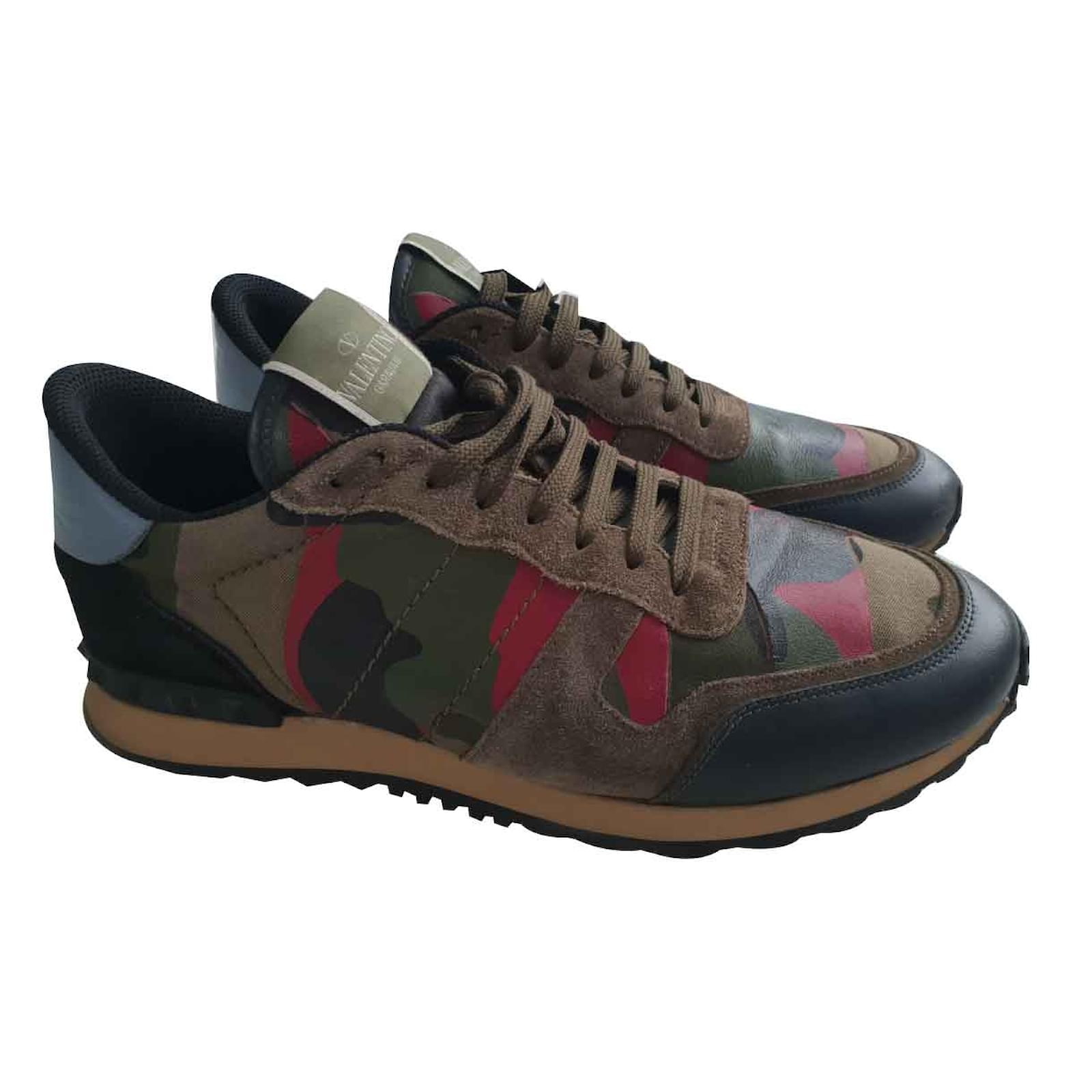 Valentino Garavani Sneackers Rockrunner camouflage VALENTINO Cuir Daim