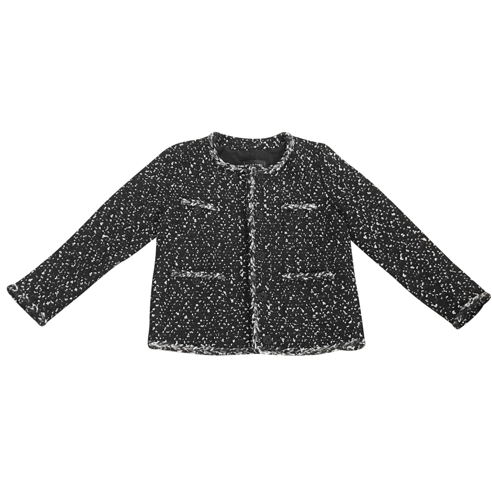 Chanel classic black and white tweed jacket FR42 ref.105324 - Joli Closet