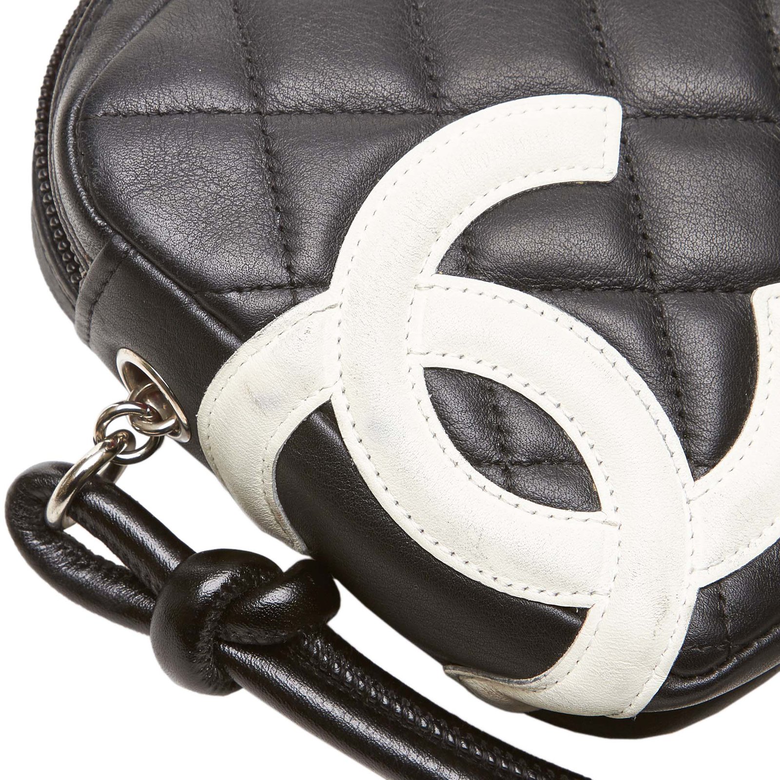Chanel Ligne Cambon Small Quilted Pochette in White and Black – Dyva's  Closet