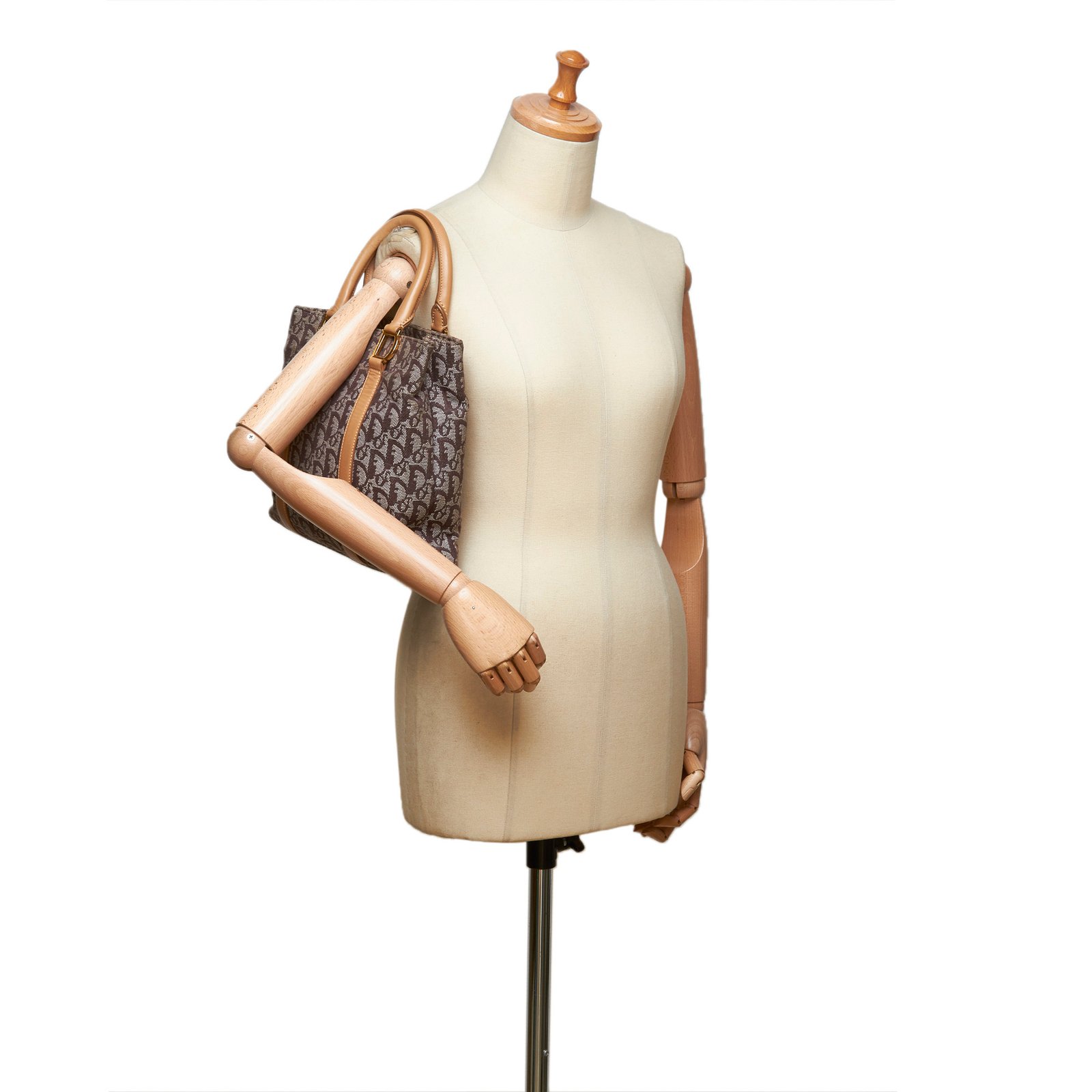 Dior Oblique Canvas D-Ring Tote Bag Brown Leather Cloth Cloth ref.99650 -  Joli Closet