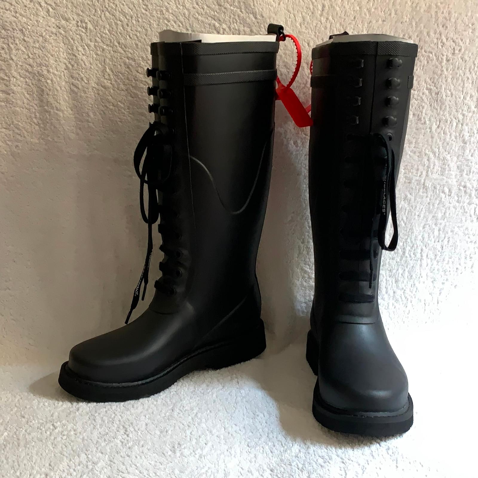 Off White FOR RIDING WELLINGTON rain boots Black Synthetic ref.99837