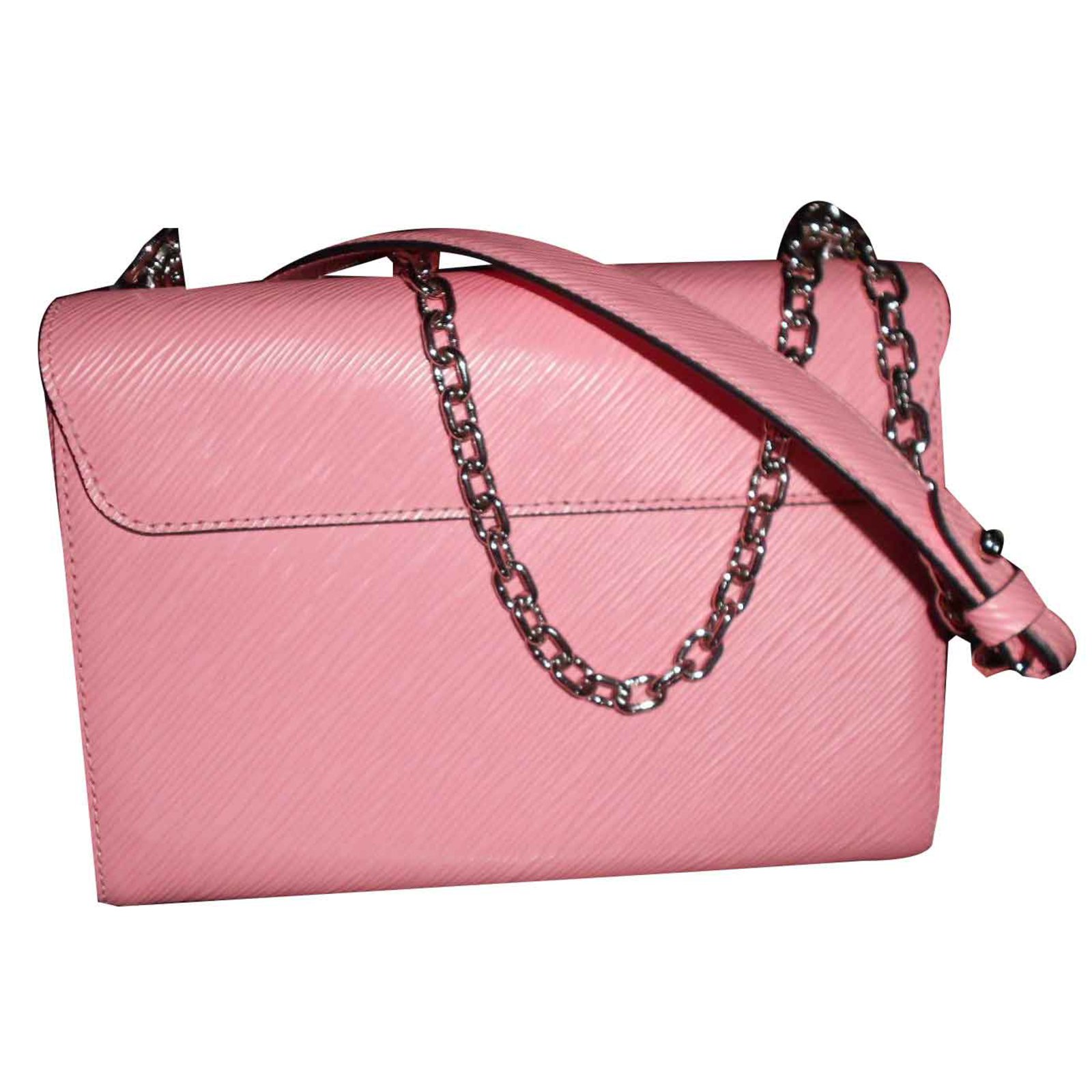 Louis Vuitton MM Leather Twist Tote Bag 2015/16 Pink Dark red ref