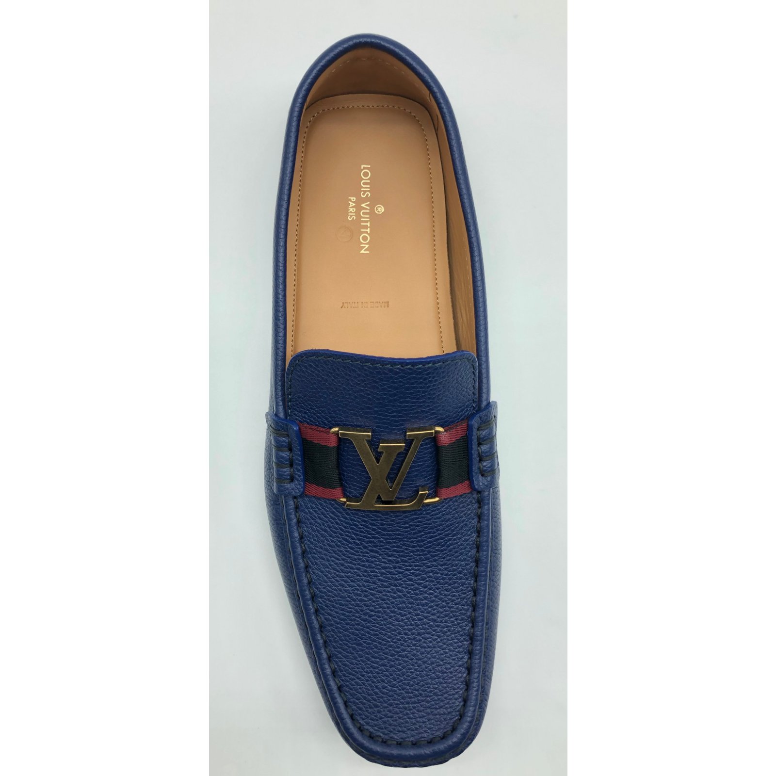 Authentic Louis Vuitton Monte Carlo Blue Denim Mens Loafer US9 EU42 LV/UK8