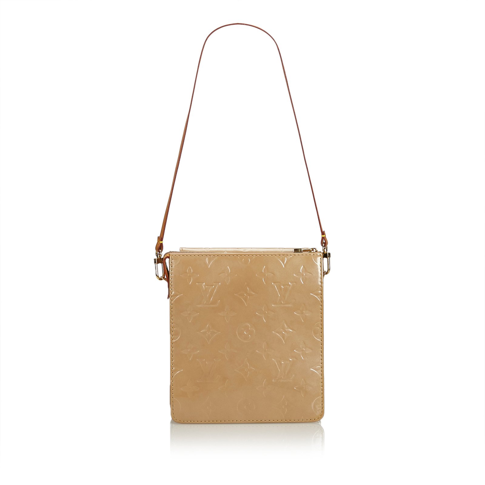 Louis Vuitton Pochette Mott Vernis Baguette Brown Leather Patent leather  ref.105990 - Joli Closet