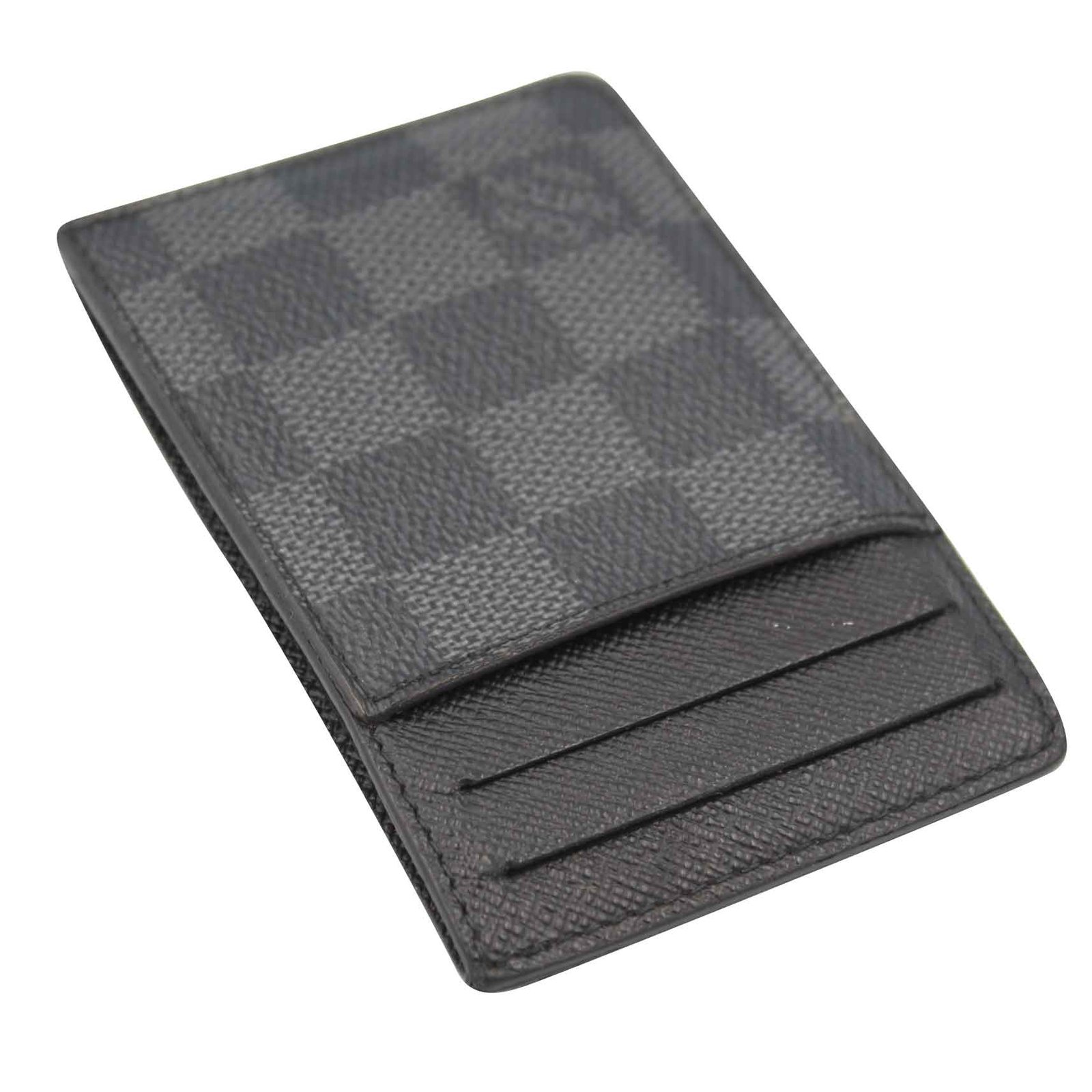 Louis Vuitton card holder in damier monogram. Dark grey Cloth ref.185323 -  Joli Closet