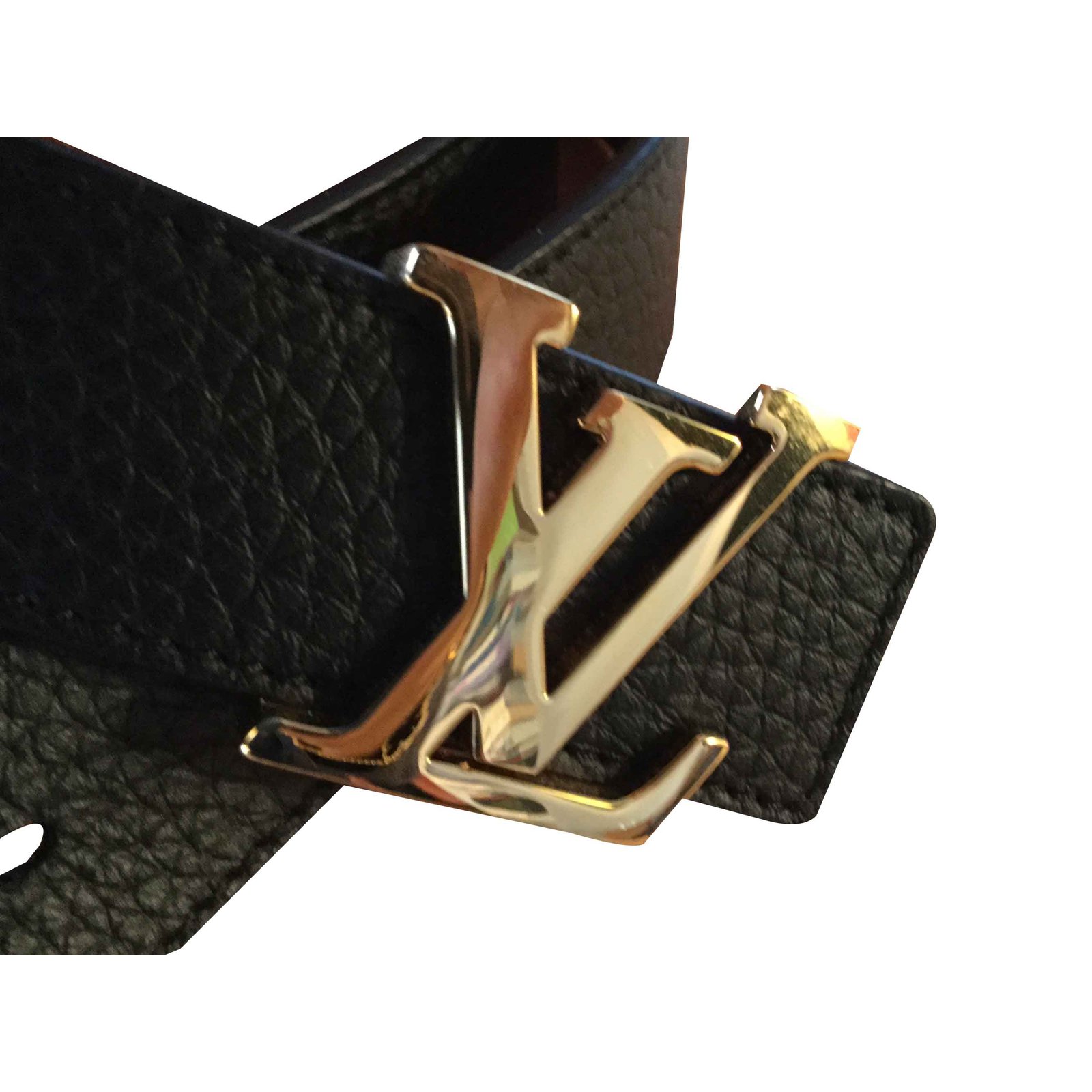 Louis Vuitton Cintura in pelle reversibile nera e dorata Nero ref.106891 -  Joli Closet