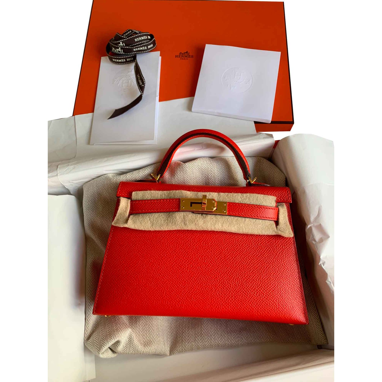 Hermès Kelly Mini II Dark red Exotic leather ref.114966 - Joli Closet