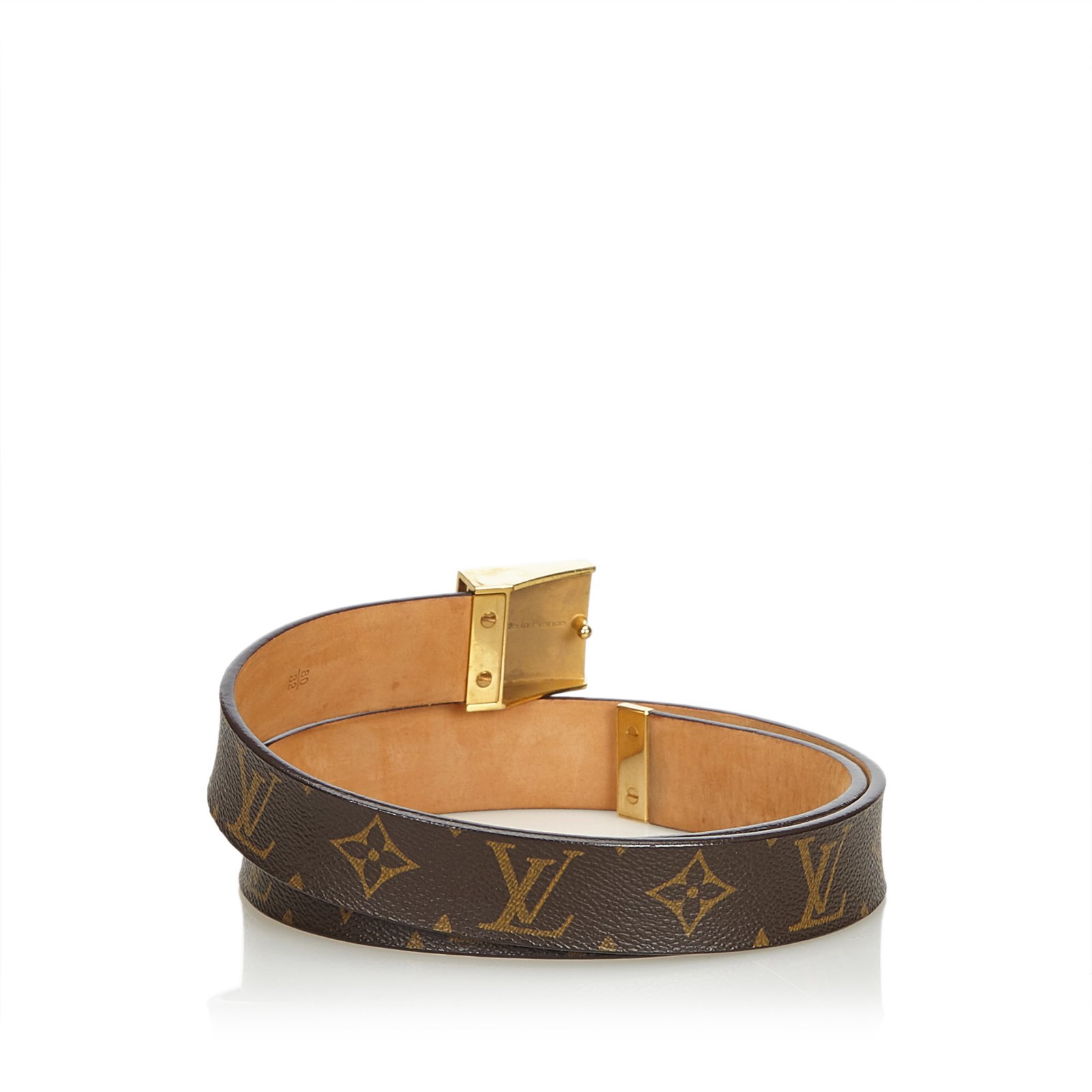 Louis Vuitton Monogram San Tulle Belt Brown Golden Cloth ref.107181 - Joli  Closet