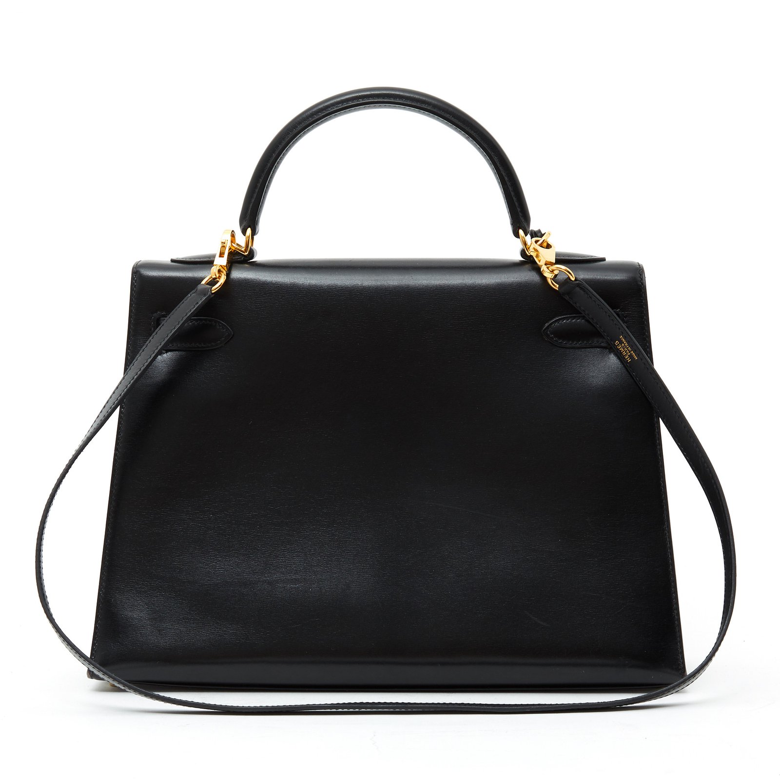 Hermès KELLY II SELLIER 32 BLACK Leather ref.107700 - Joli Closet