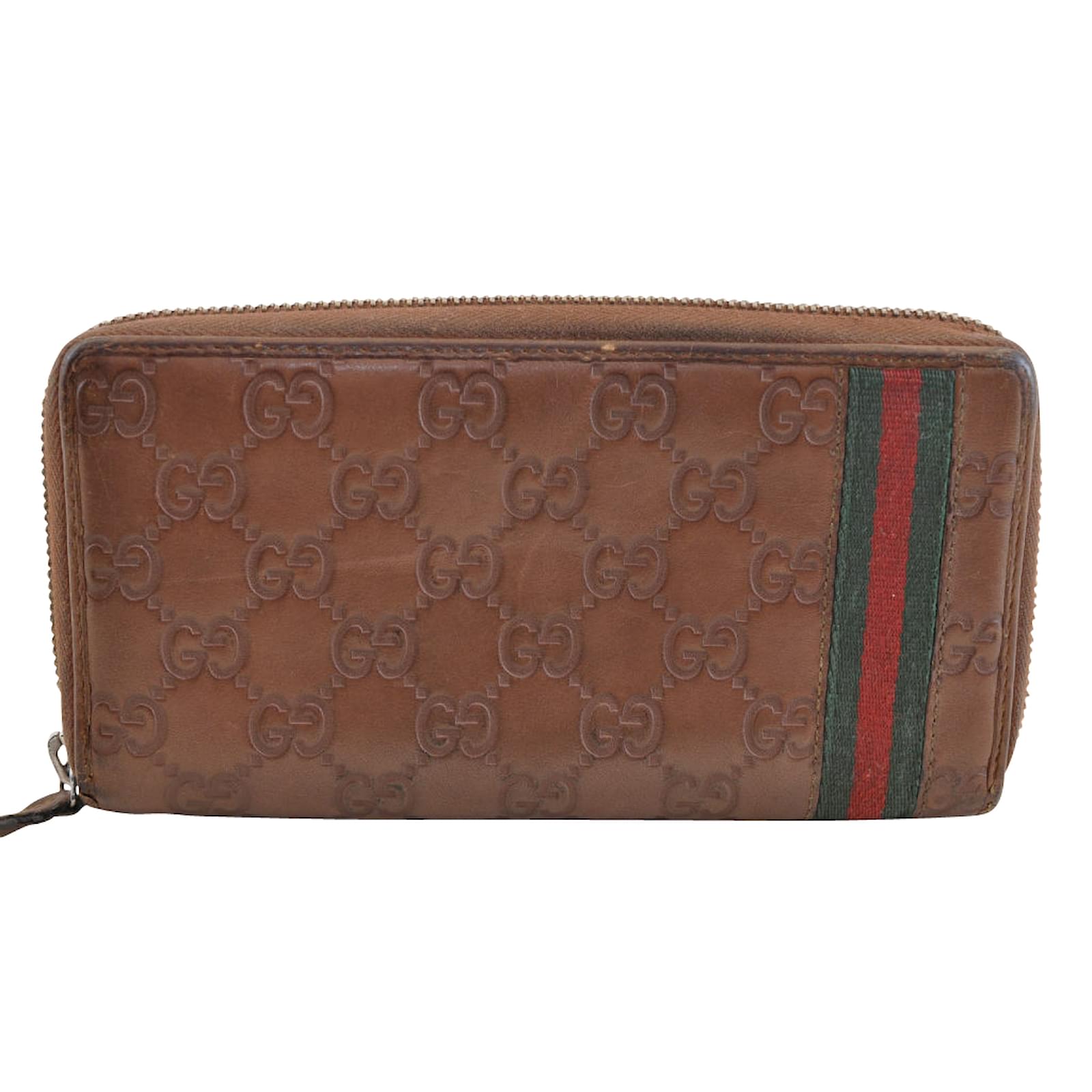 Gucci long wallet Brown Leather ref.107764 Joli Closet