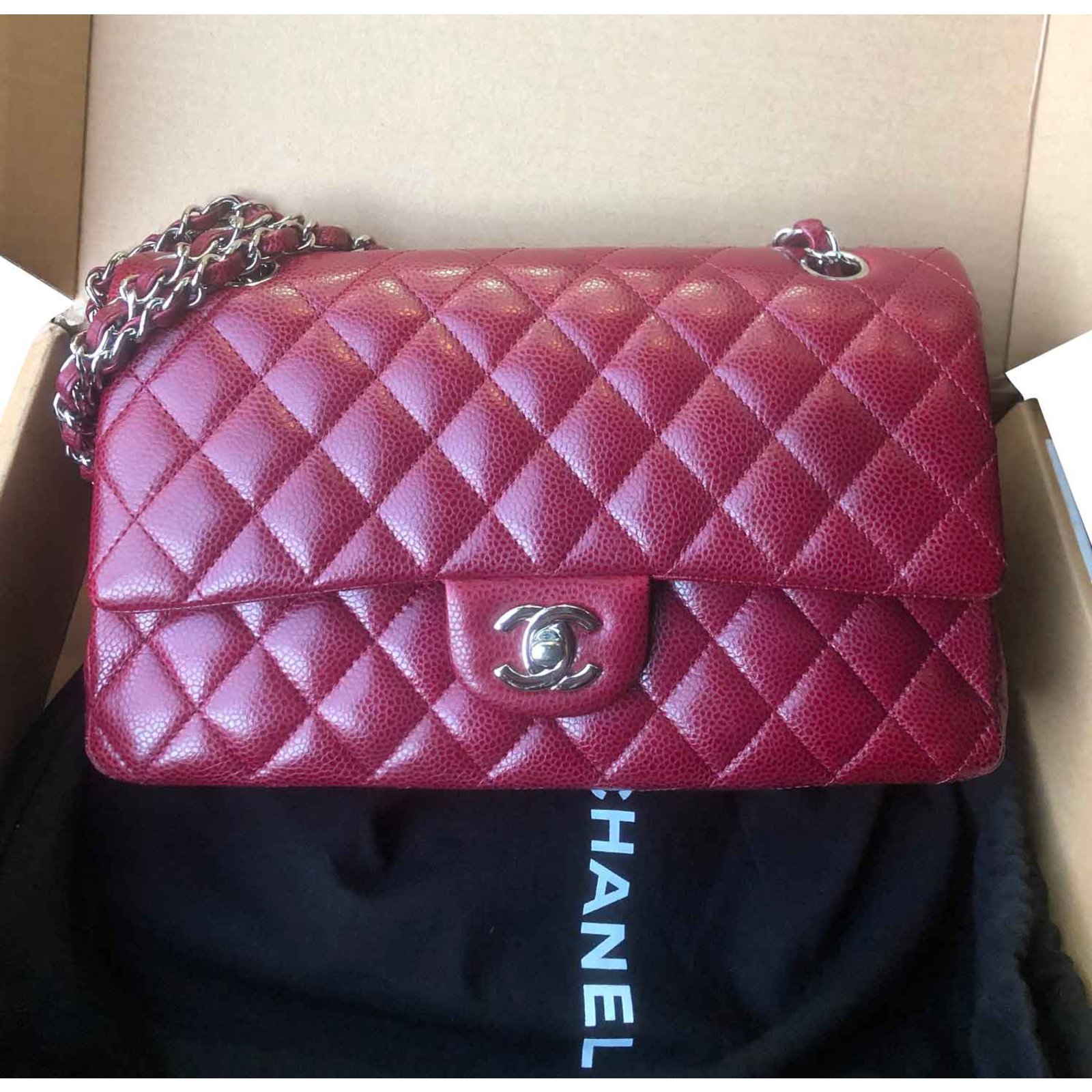 Chanel Handbags Dark red Leather ref.107930 - Joli Closet