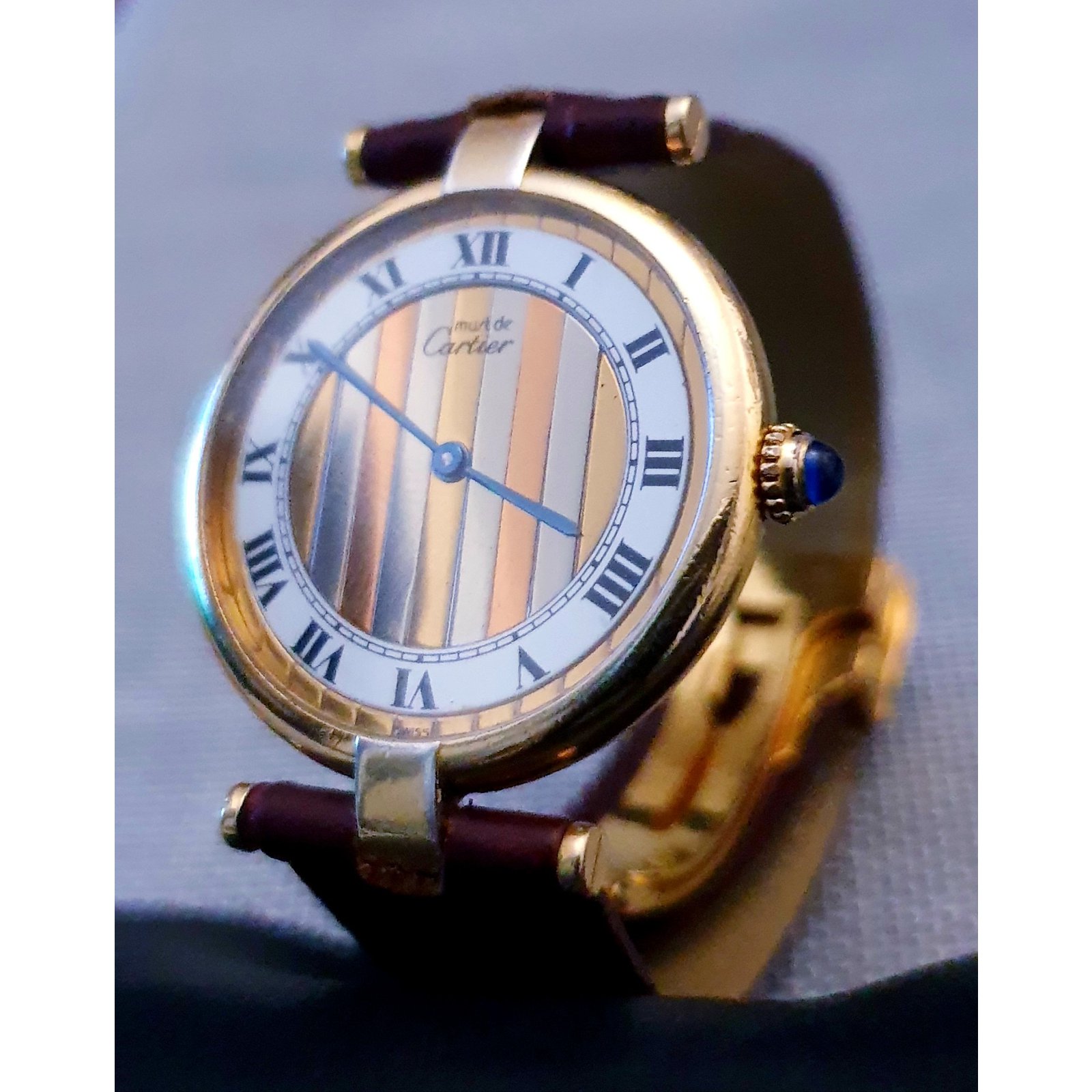 cartier vermeil quartz watch