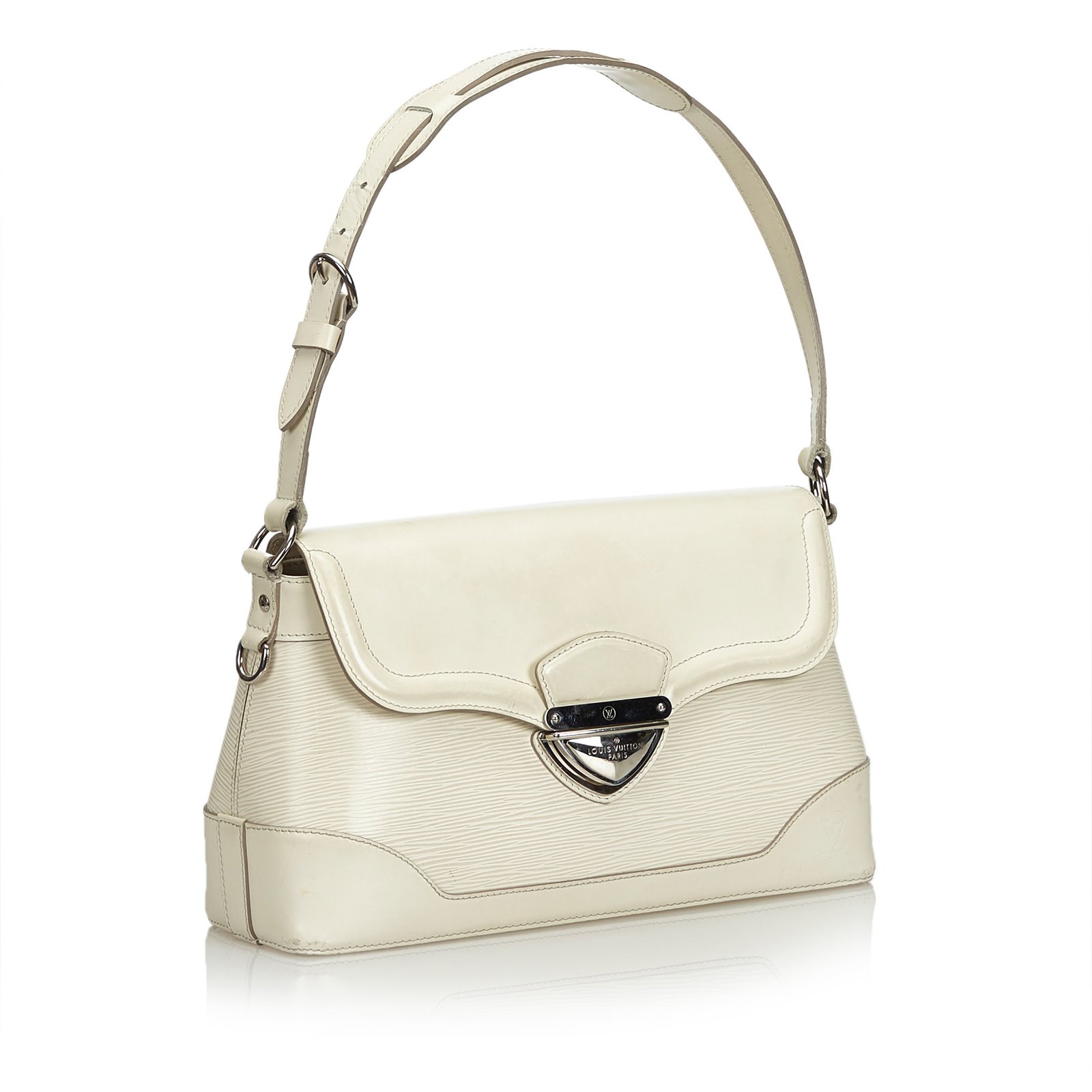 Louis Vuitton Epi Bagatelle PM White Cream Leather ref.108373