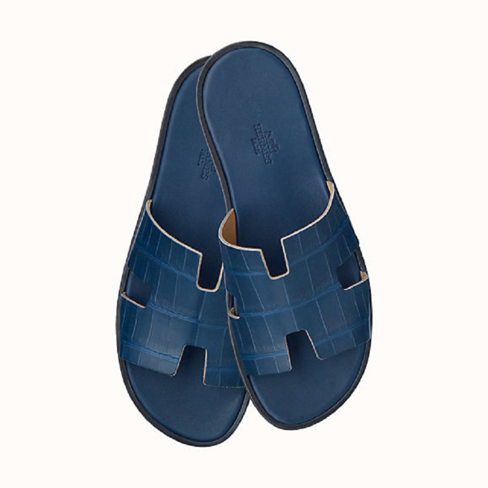 Hermès IZMIR SANDAL (ALLIGATOR) BLEU DE MALTE N.43 Blue Exotic