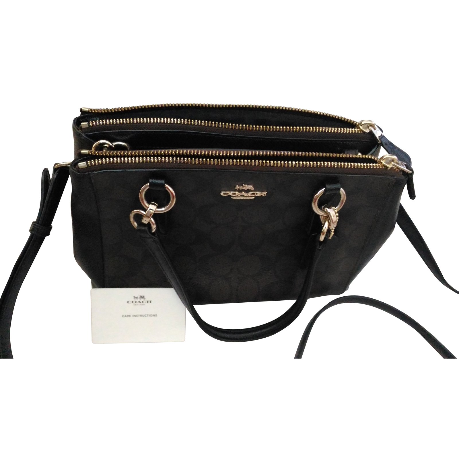 COACH Signature Mini Christie Carryall Bag Crossbody (Brown/Black