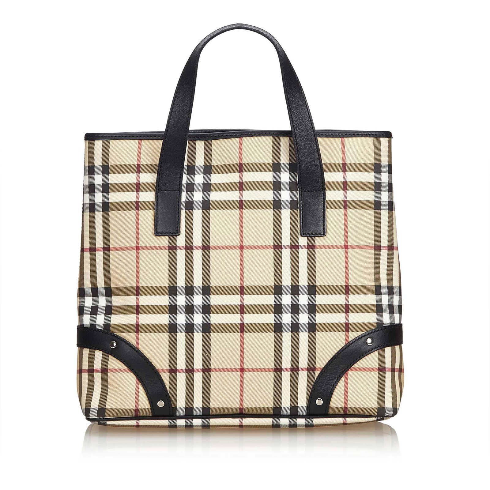 burberry plaid tote bag