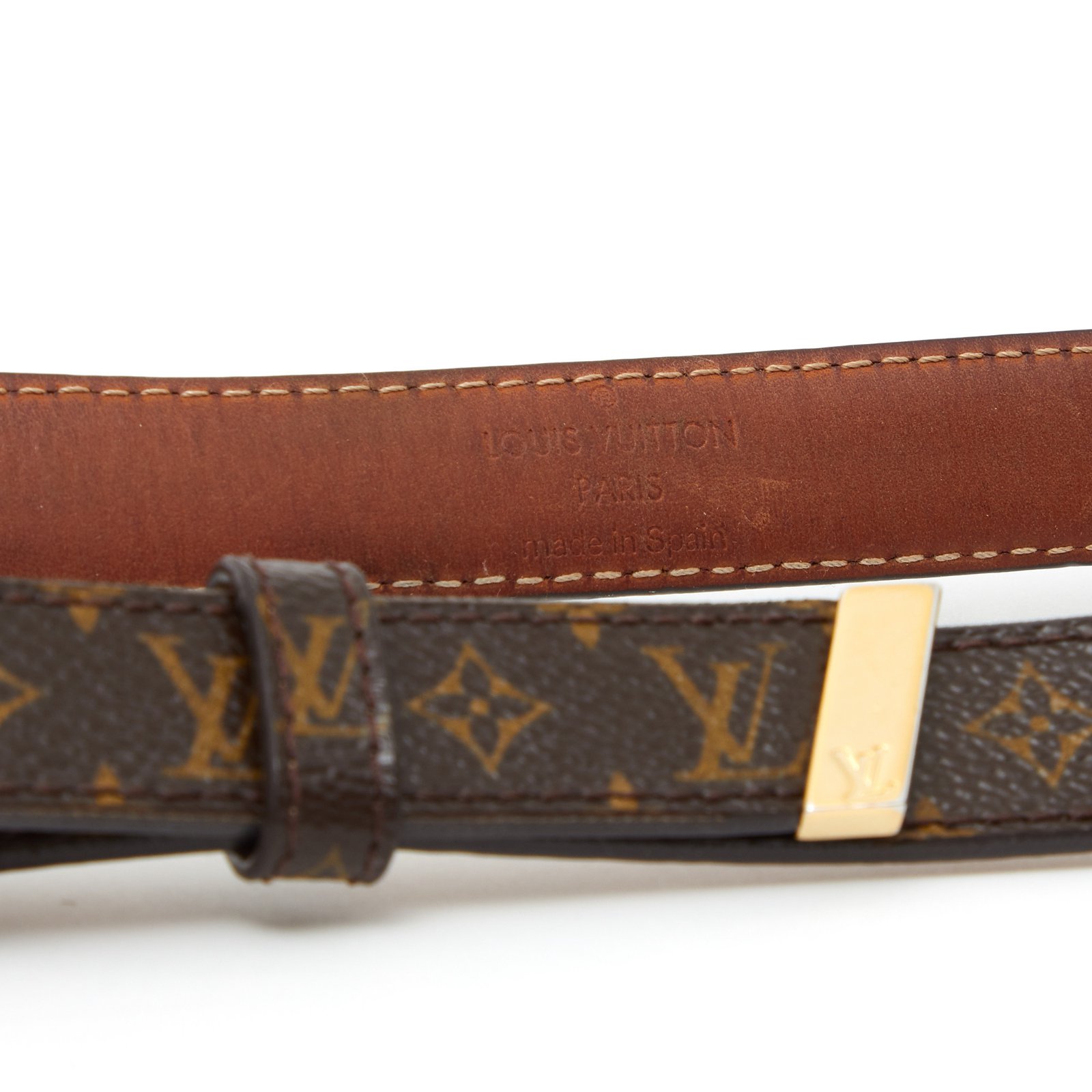 Louis Vuitton MONOGRAM BELT T90 Brown Golden Cloth ref.110740